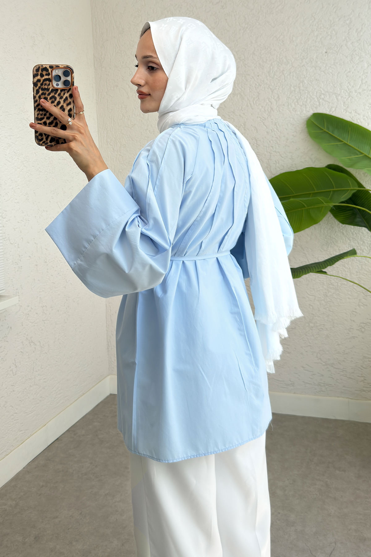 Nervür Detaylı Gömlek 2364 - BEBE MAVİSİ |  