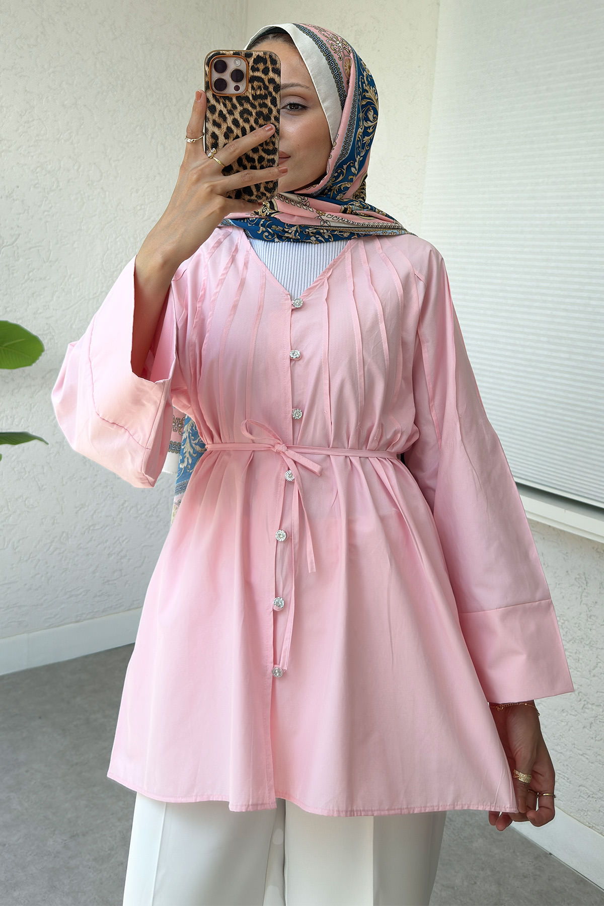 Nervür Detaylı Gömlek 2364 - PEMBE |  