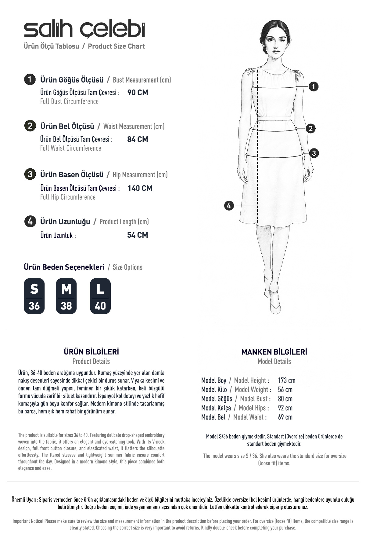 Damla Nakışlı Kimono 2368 - MAVİ |  