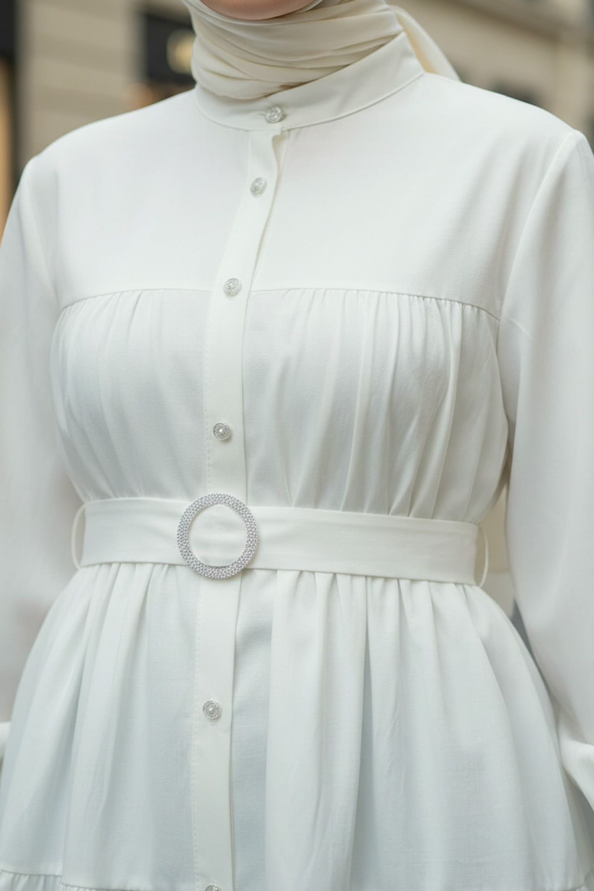 Kat Kat Keten Tunik 2369 - KREM |  