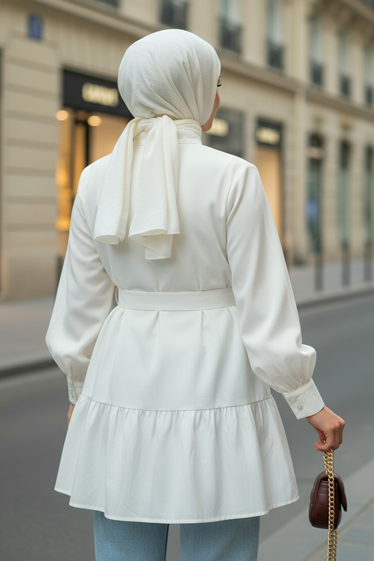 Kat Kat Keten Tunik 2369 - KREM |  