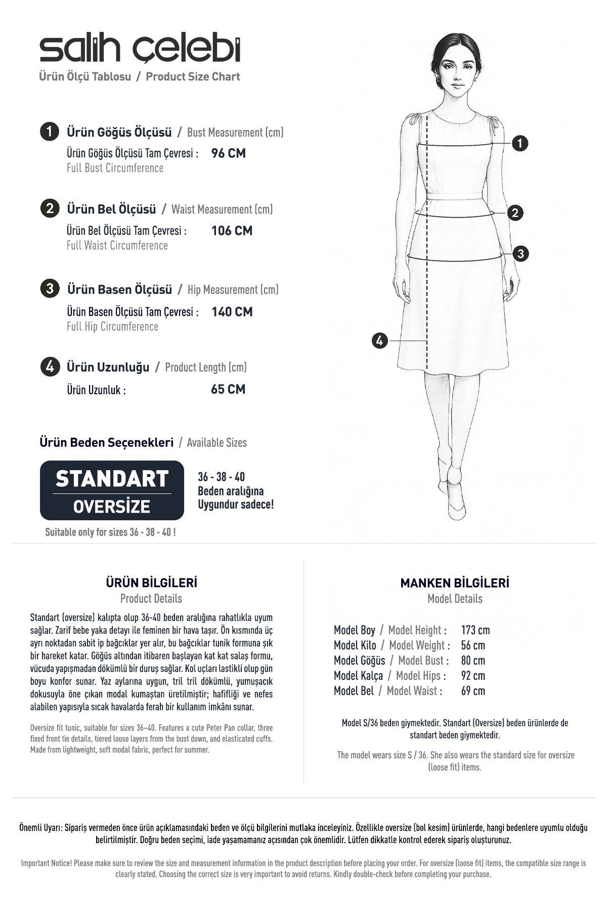 Balon Kol Bebe Yaka Tunik 2370 - BEBE MAVİSİ |  