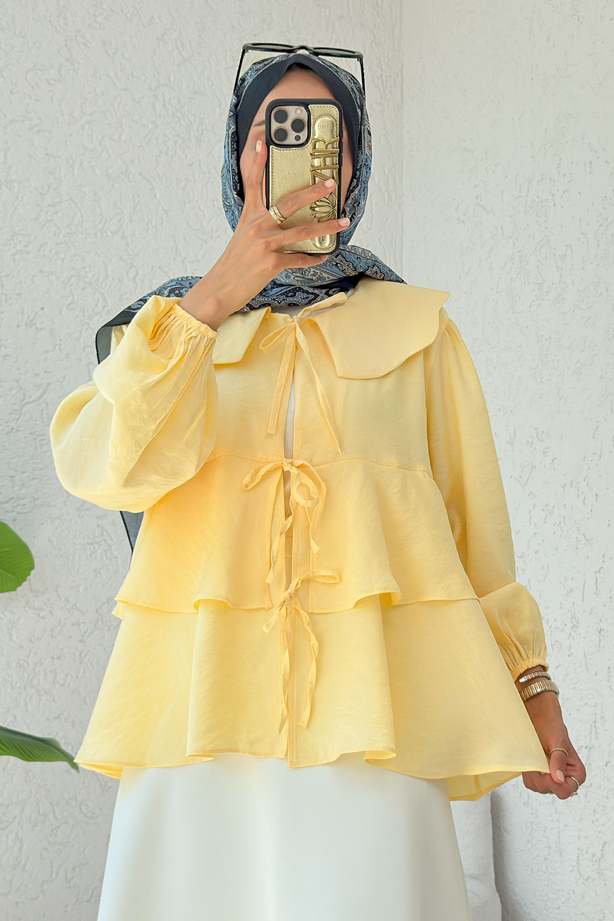Balon Kol Bebe Yaka Tunik 2370 - SARI |  
