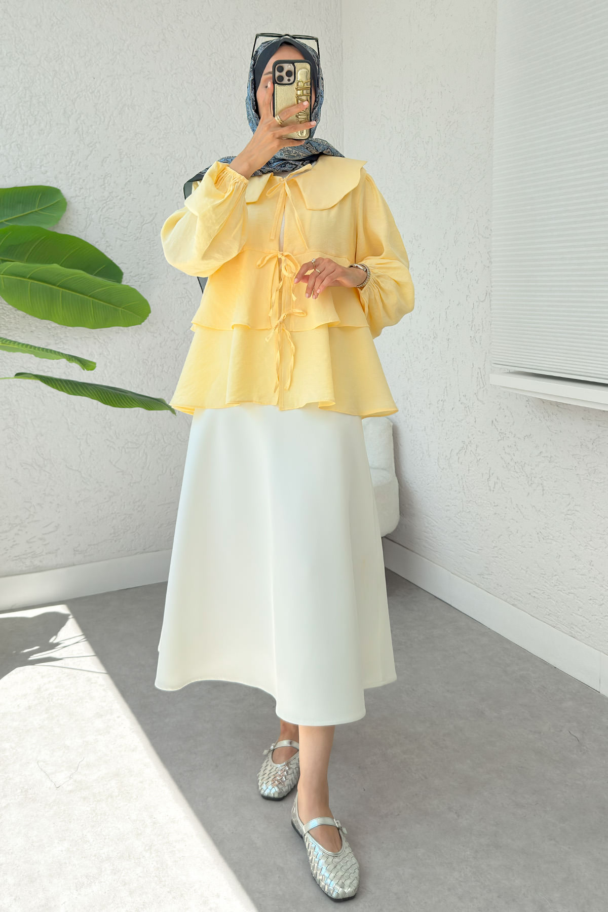 Balon Kol Bebe Yaka Tunik 2370 - SARI |  