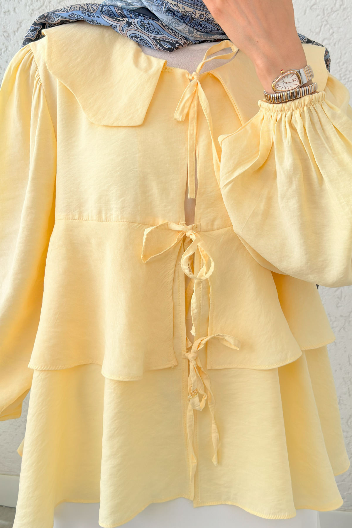 Balon Kol Bebe Yaka Tunik 2370 - SARI |  