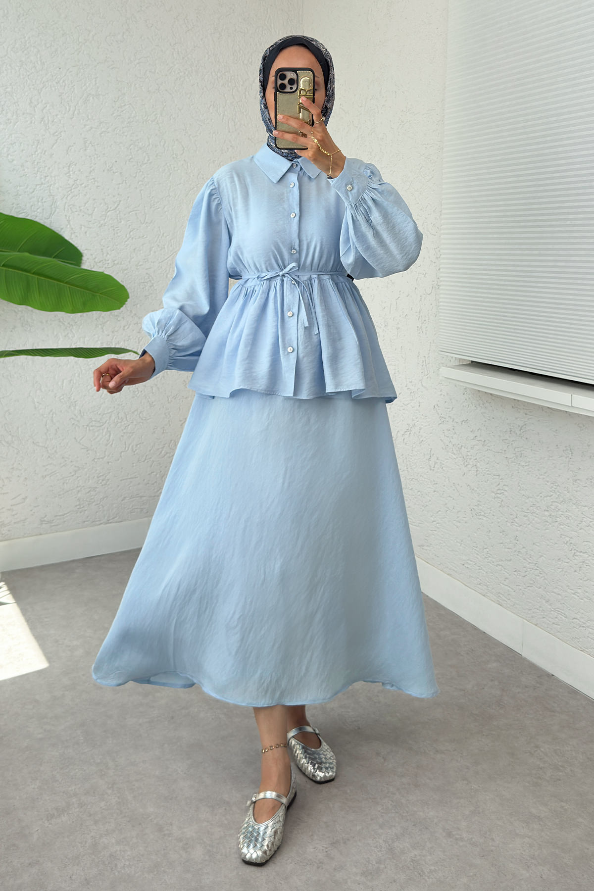 Modal Etekli Takım 2371 - BEBE MAVİSİ |  