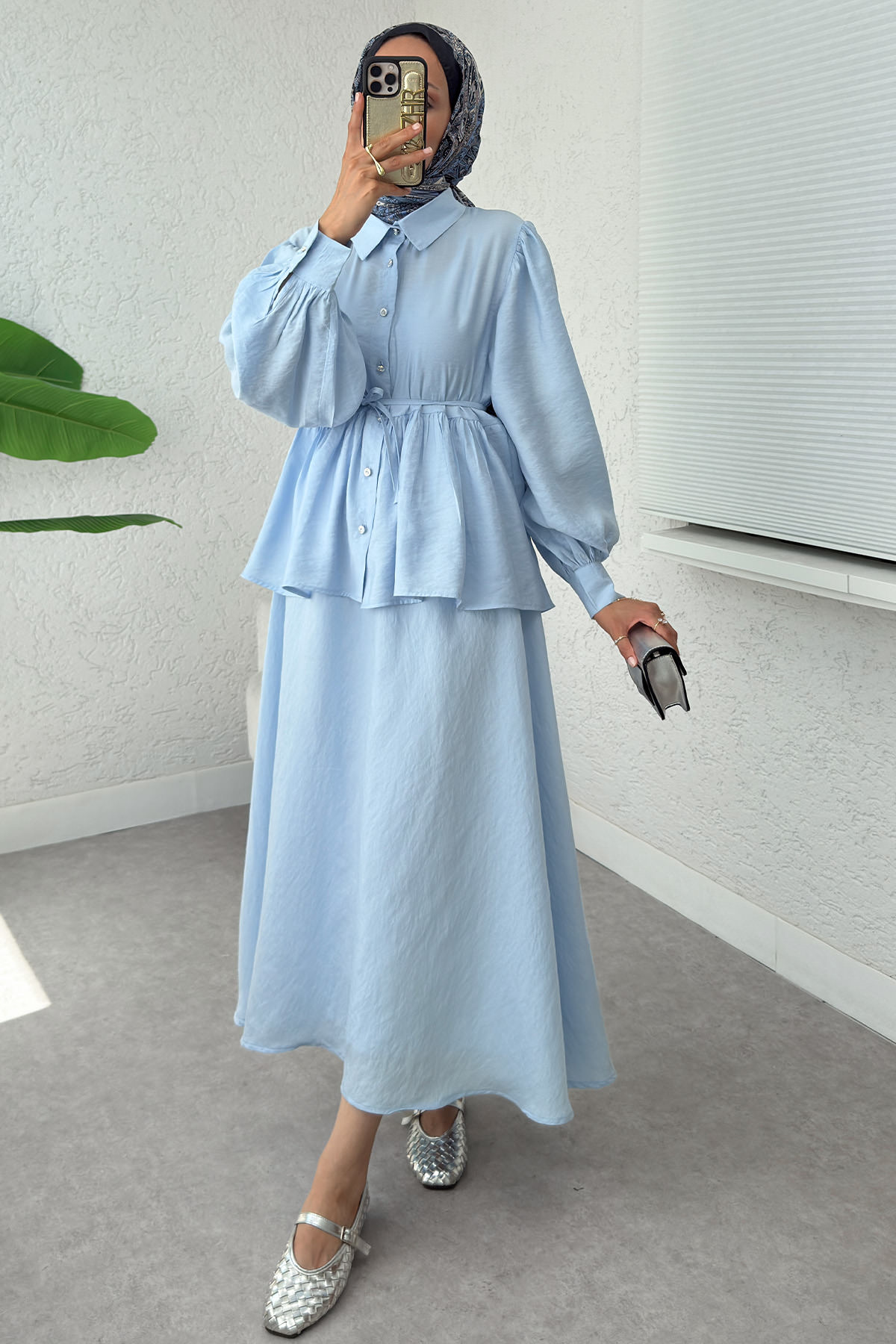 Modal Etekli Takım 2371 - BEBE MAVİSİ |  