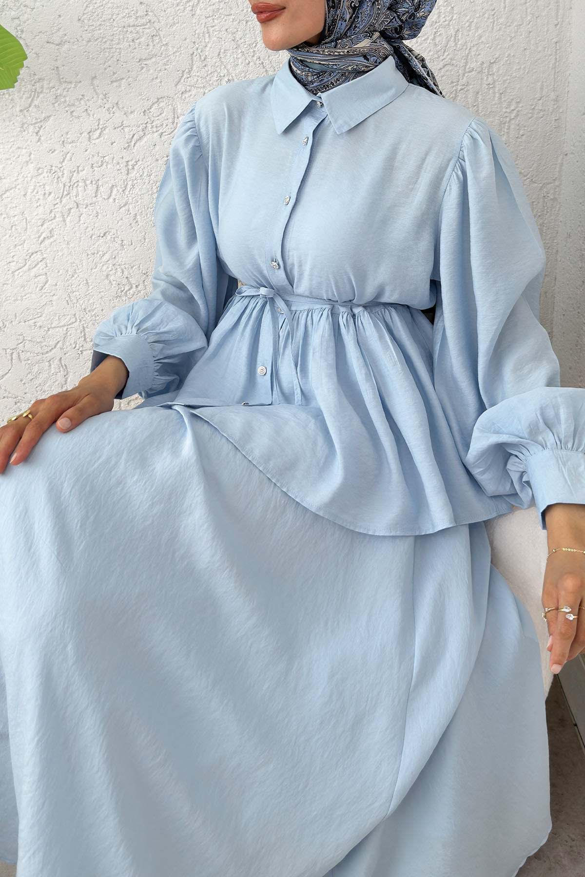 Modal Etekli Takım 2371 - BEBE MAVİSİ |  