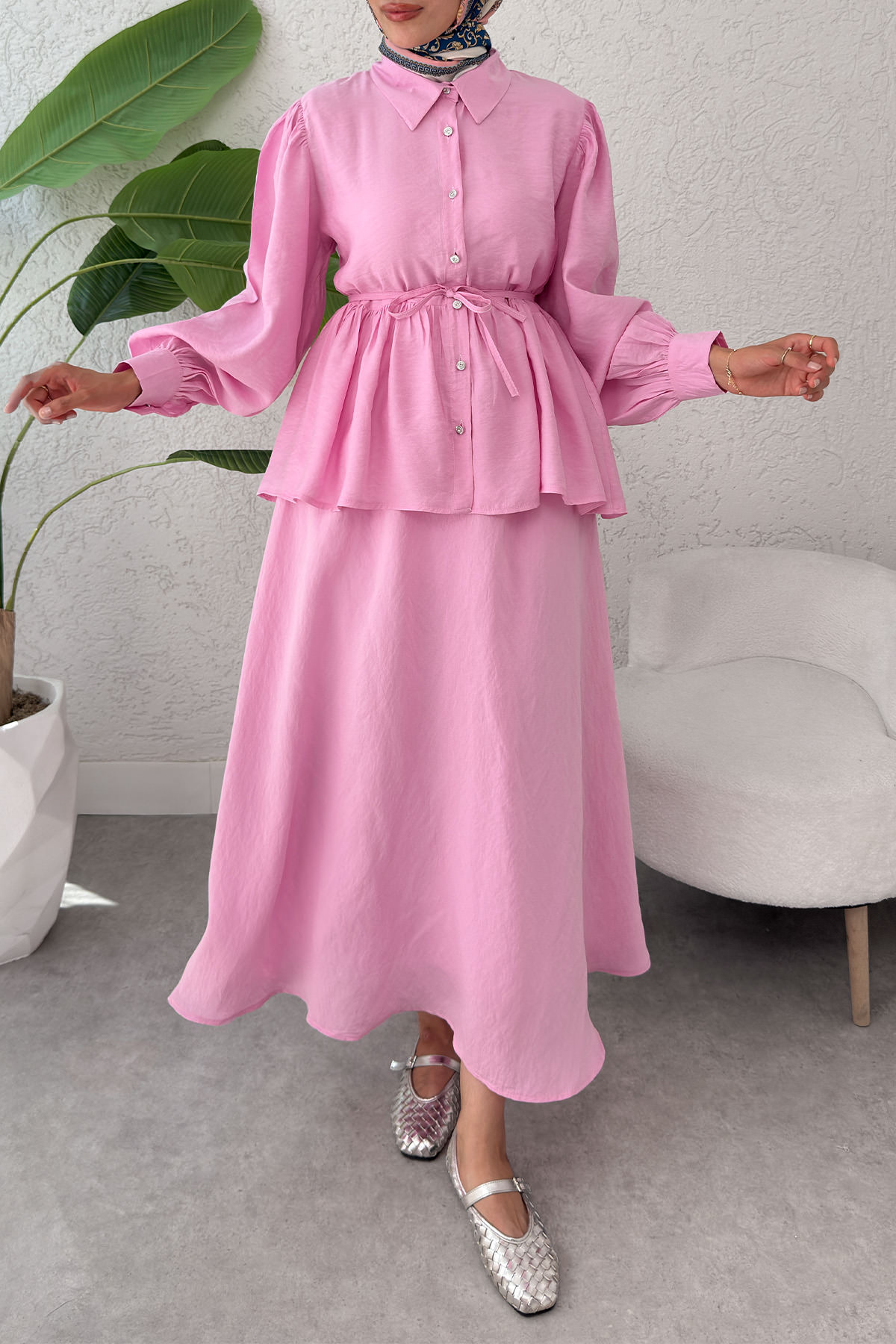 Modal Etekli Takım 2371 - PEMBE |  