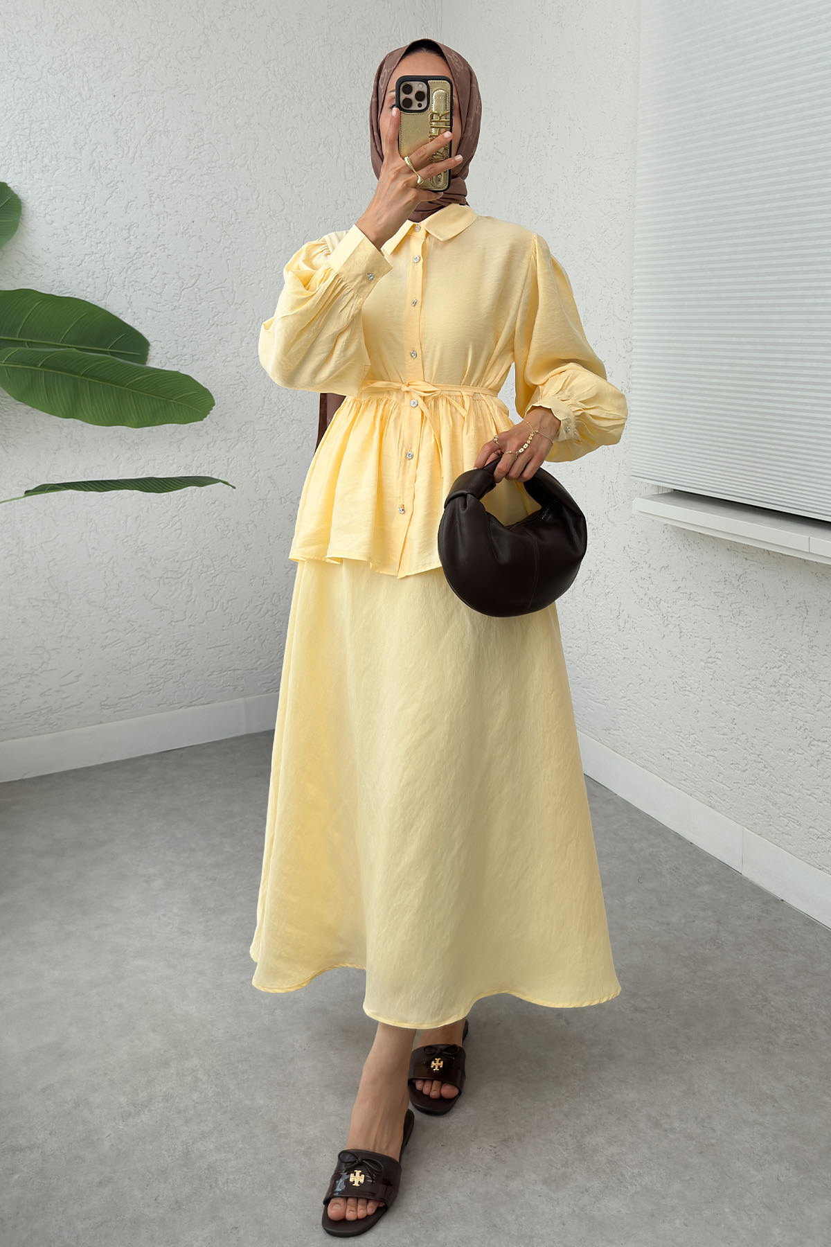 Modal Etekli Takım 2371 - SARI |  