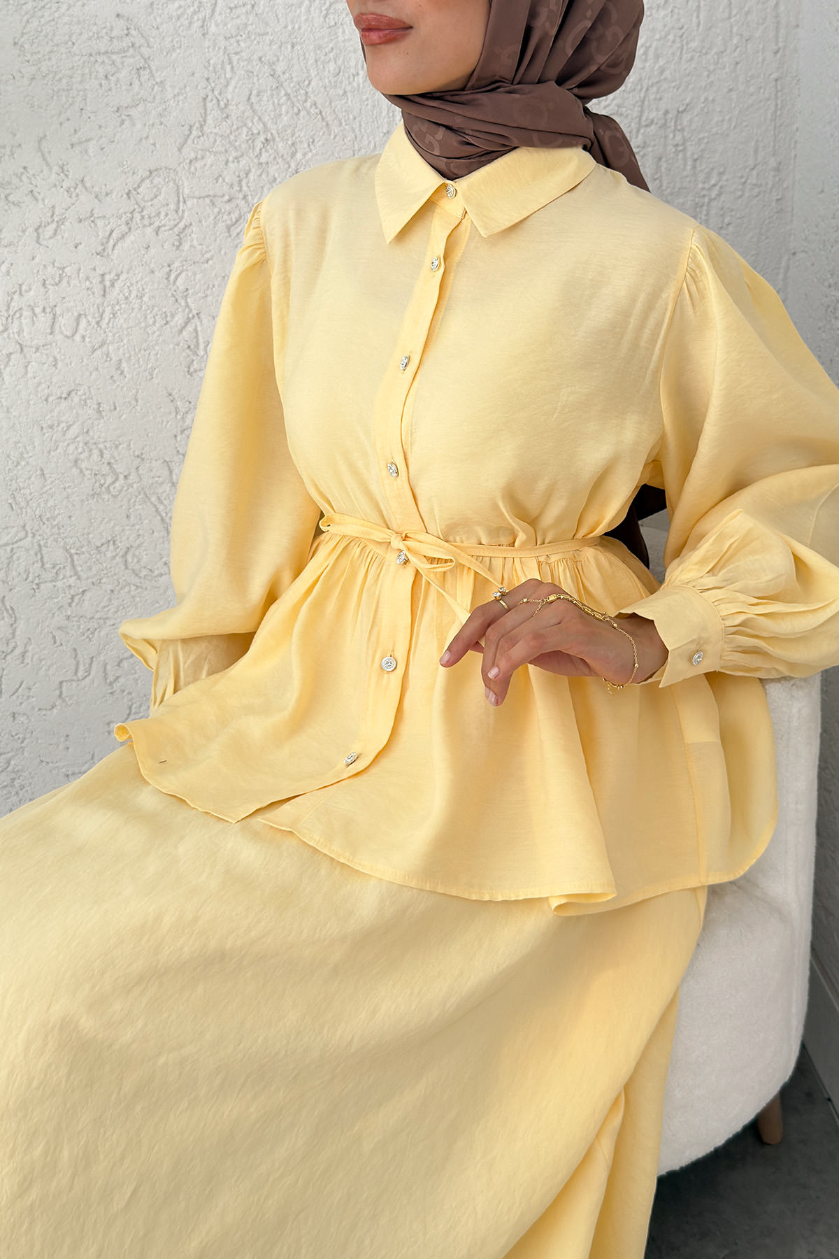 Modal Etekli Takım 2371 - SARI |  