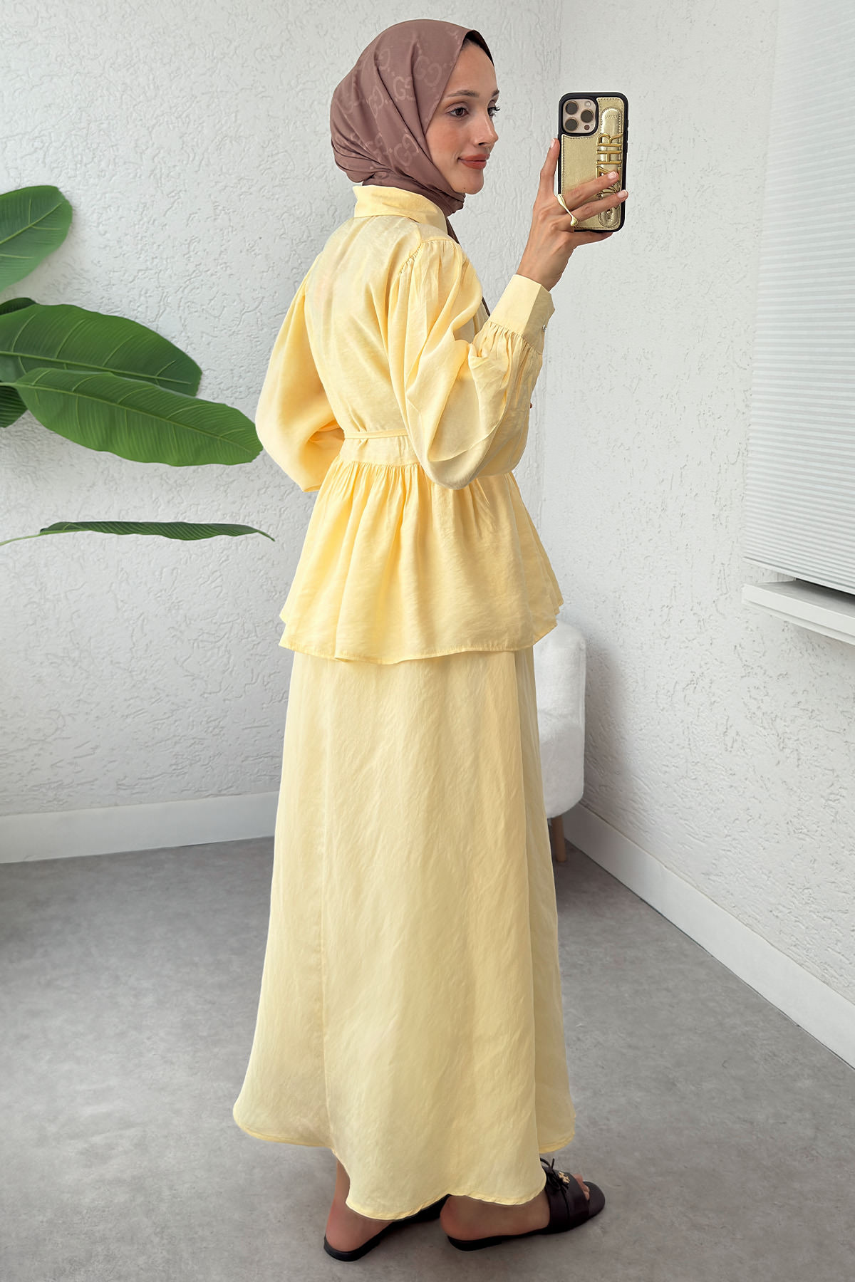 Modal Etekli Takım 2371 - SARI |  