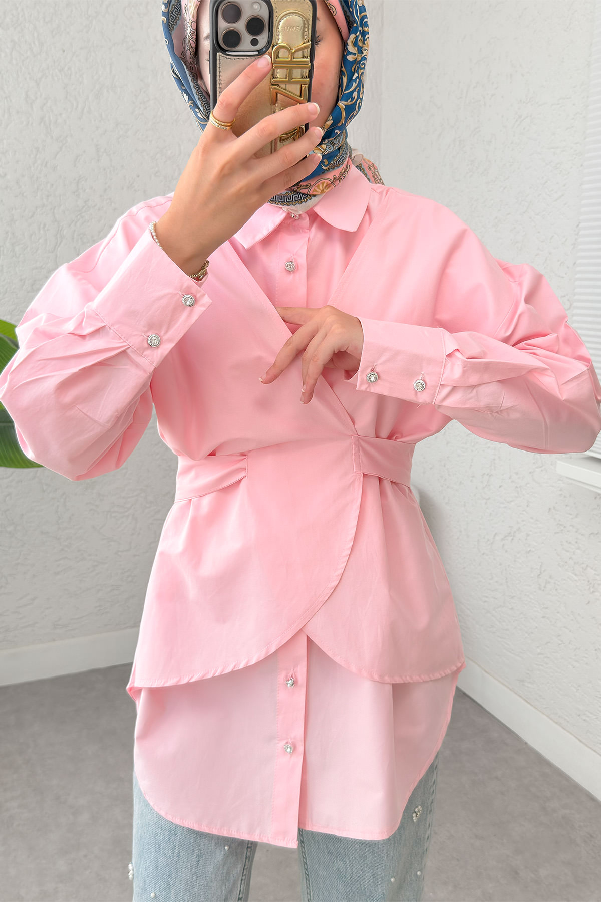 Çapraz Geçişli Tunik 2379 - PEMBE |  