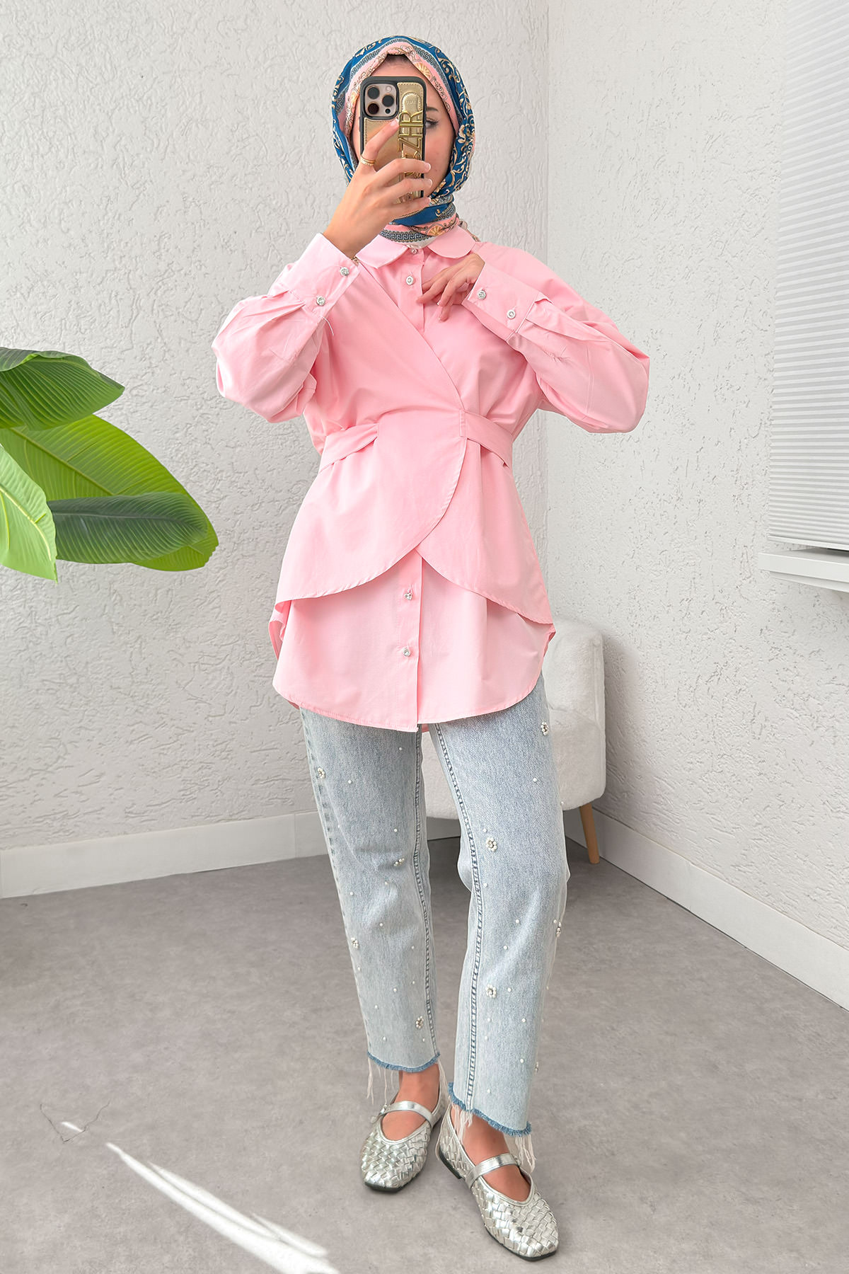 Çapraz Geçişli Tunik 2379 - PEMBE |  