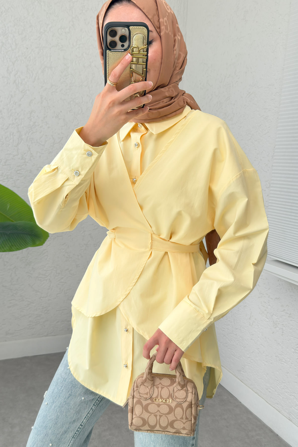 Çapraz Geçişli Tunik 2379 - SARI |  