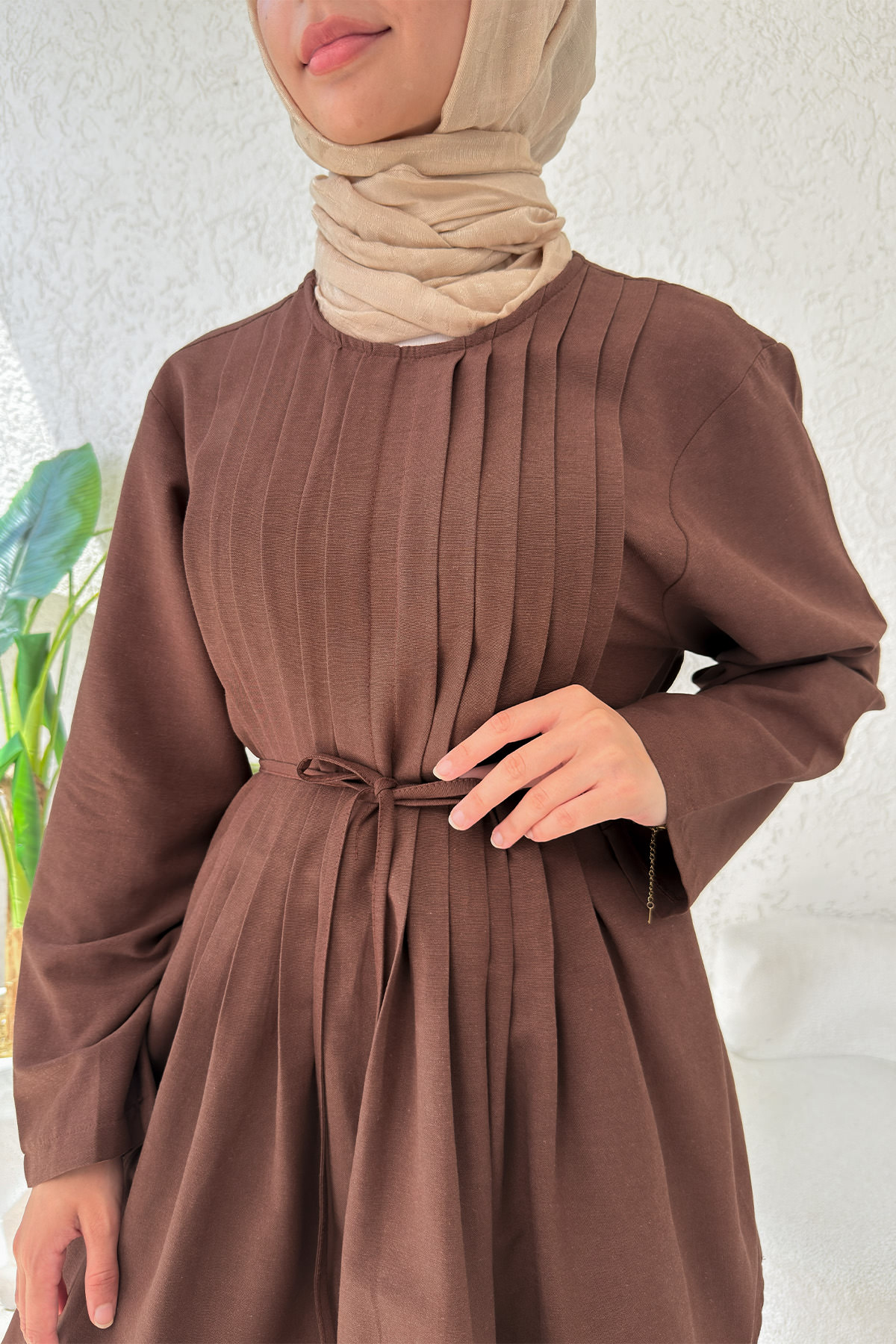 Nervür Detaylı Tunik 2380 - KAHVERENGİ |  