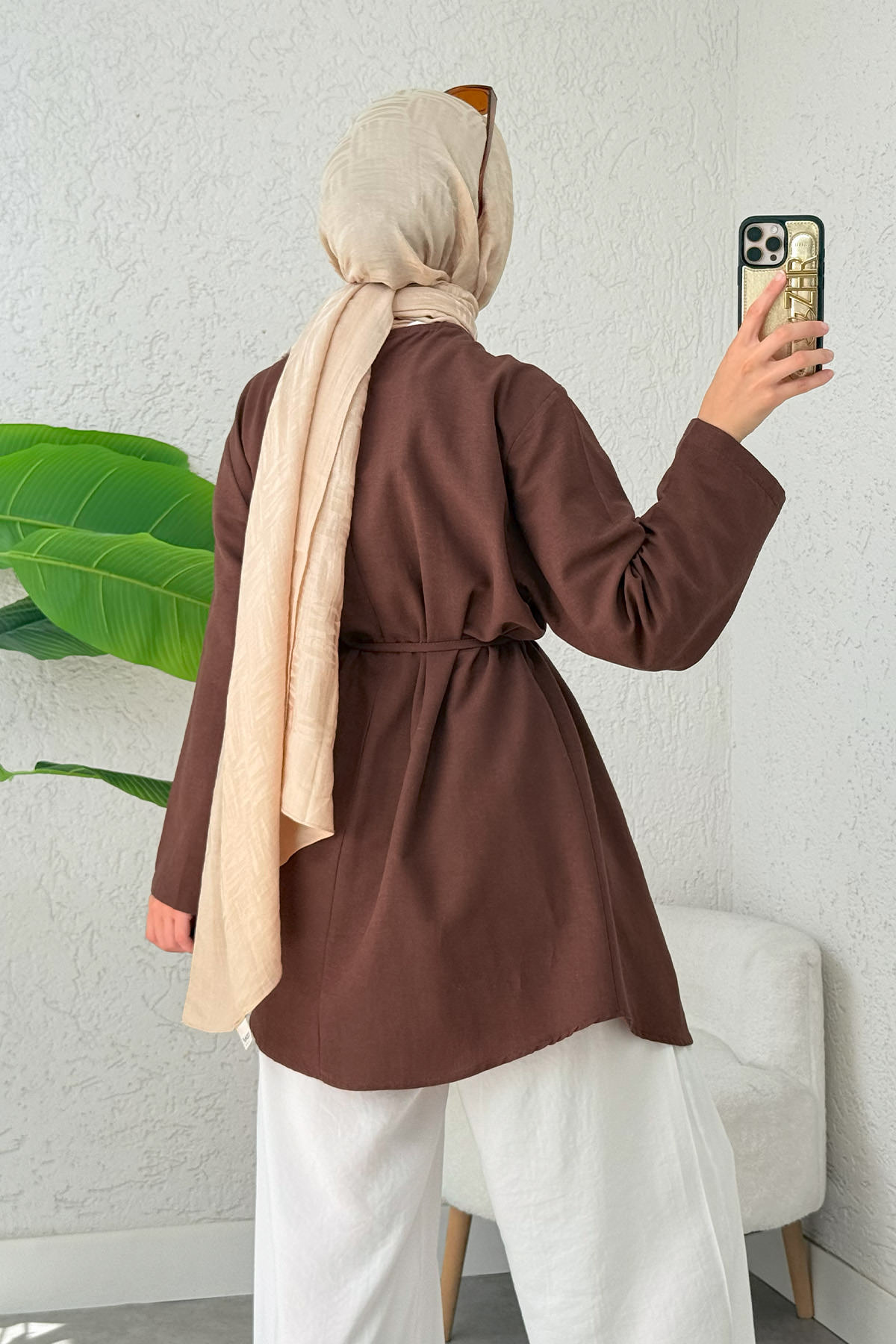 Nervür Detaylı Tunik 2380 - KAHVERENGİ |  