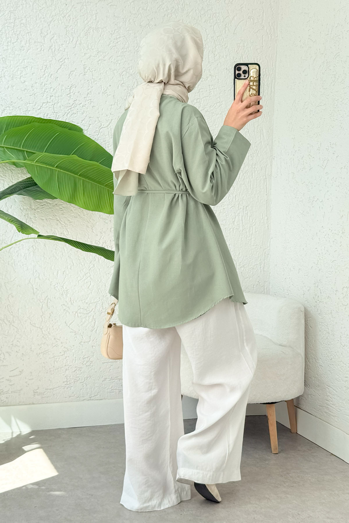 Nervür Detaylı Tunik 2380 - MİNT YEŞİLİ |  