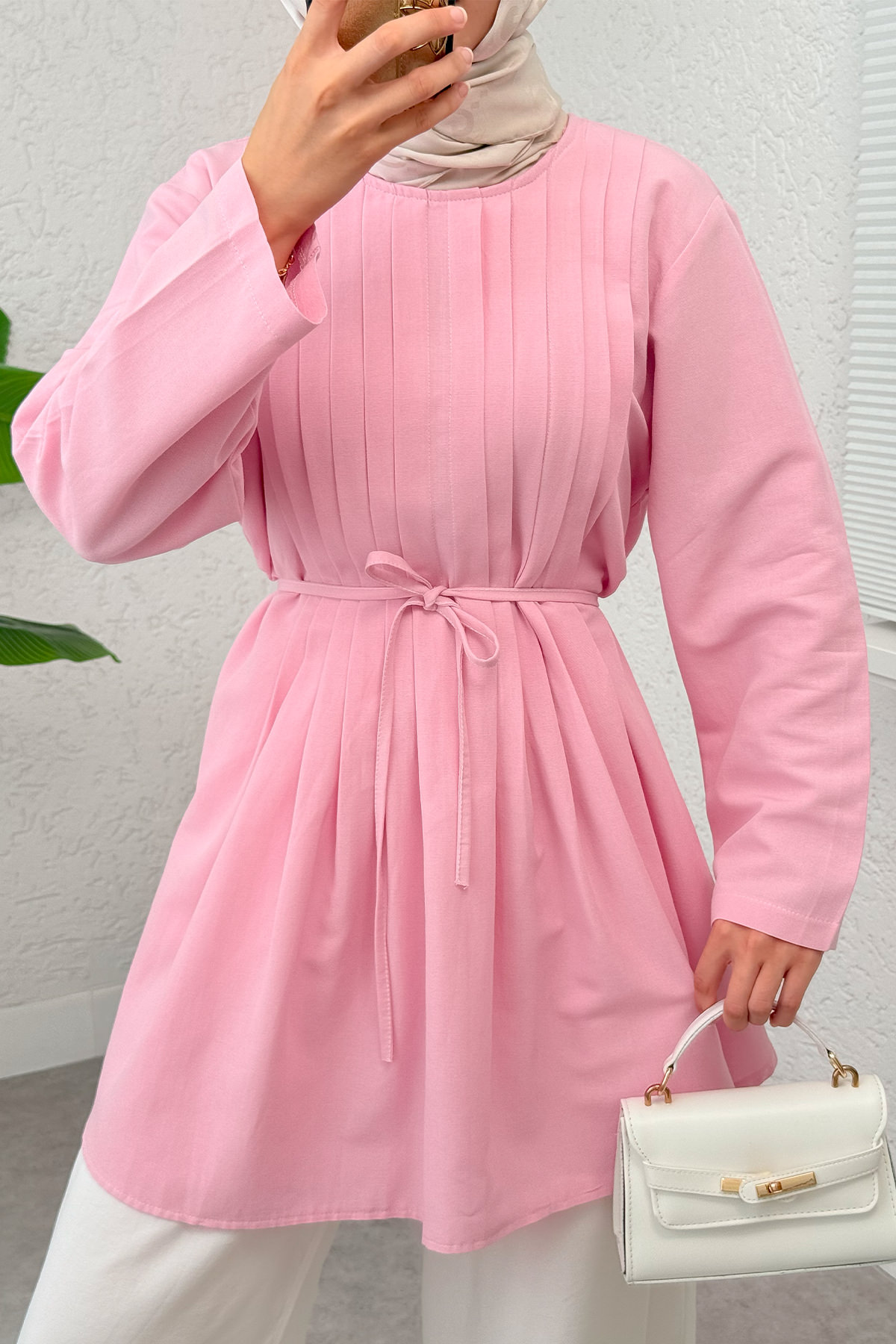 Nervür Detaylı Tunik 2380 - PEMBE |  