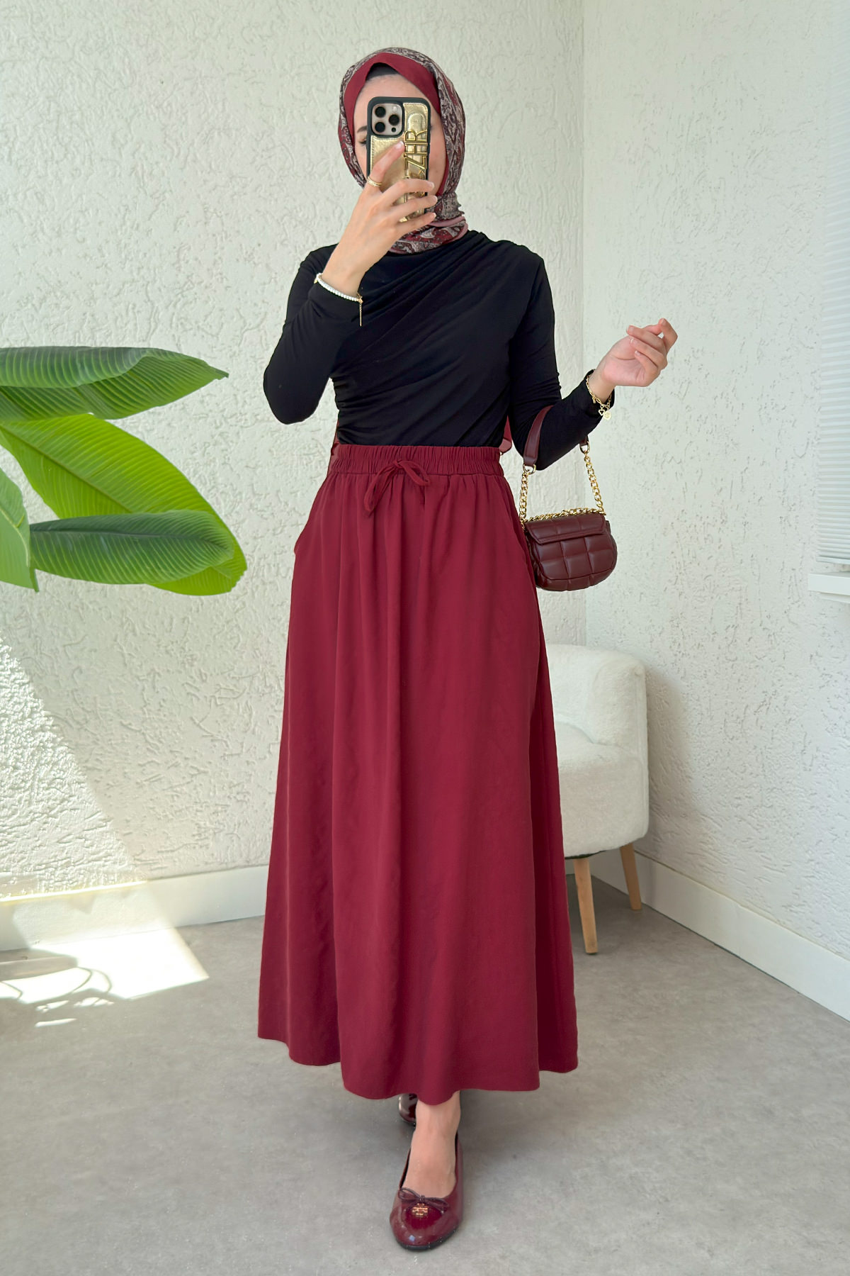 Umay Cepli Etek 2383 - BORDO |  