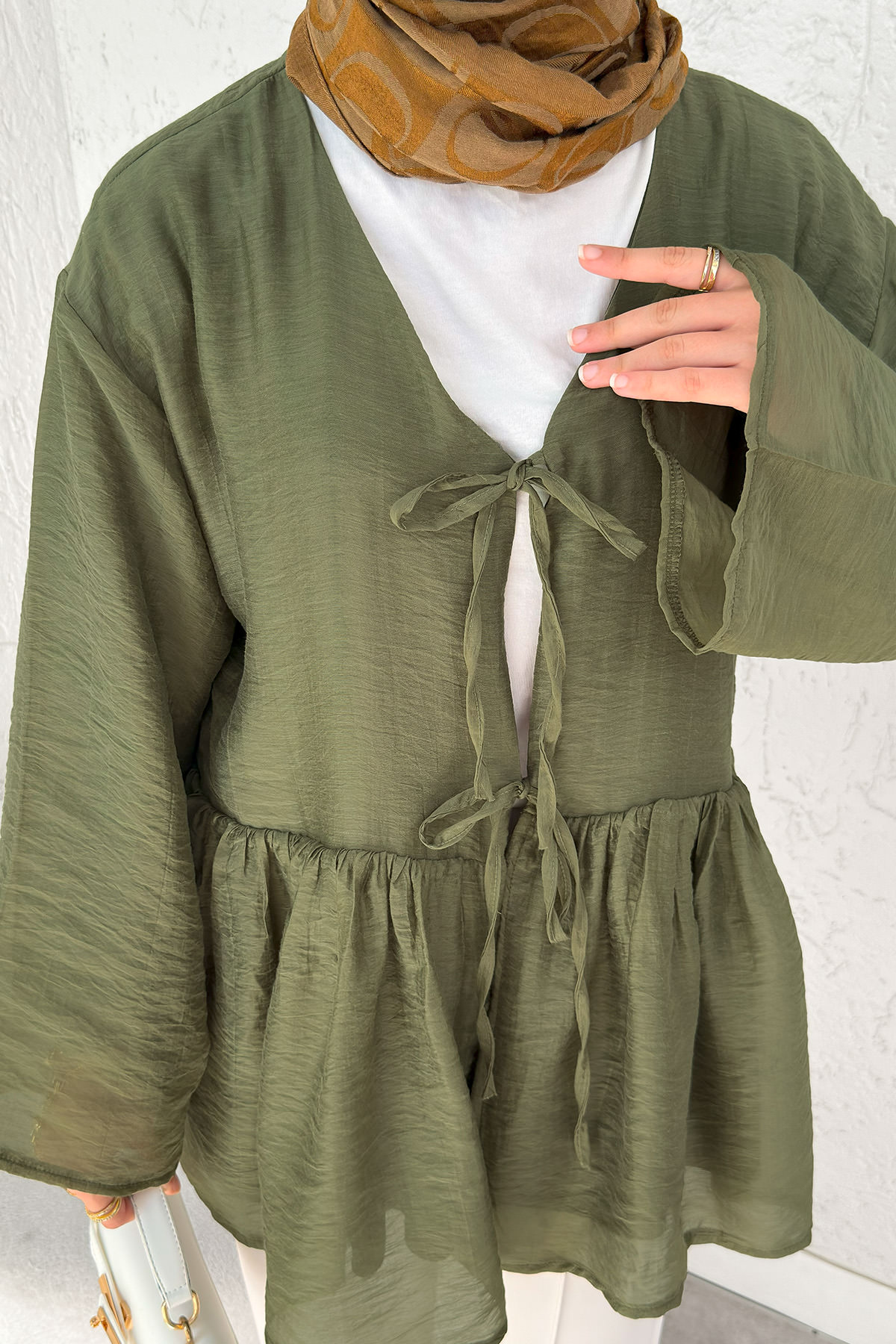 İp Bağcıklı Modal Kimono 2389 - HAKİ |  