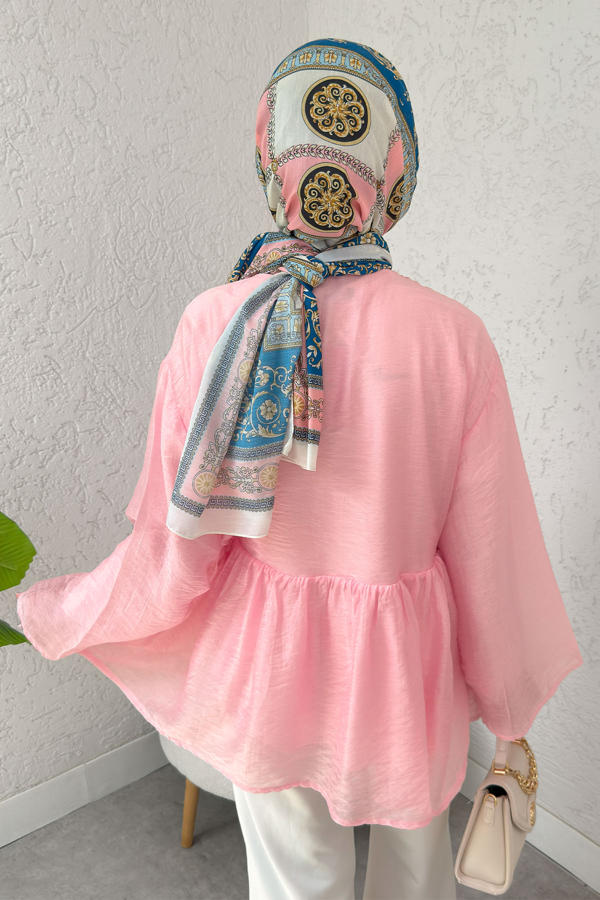 İp Bağcıklı Modal Kimono 2389 - PEMBE |  