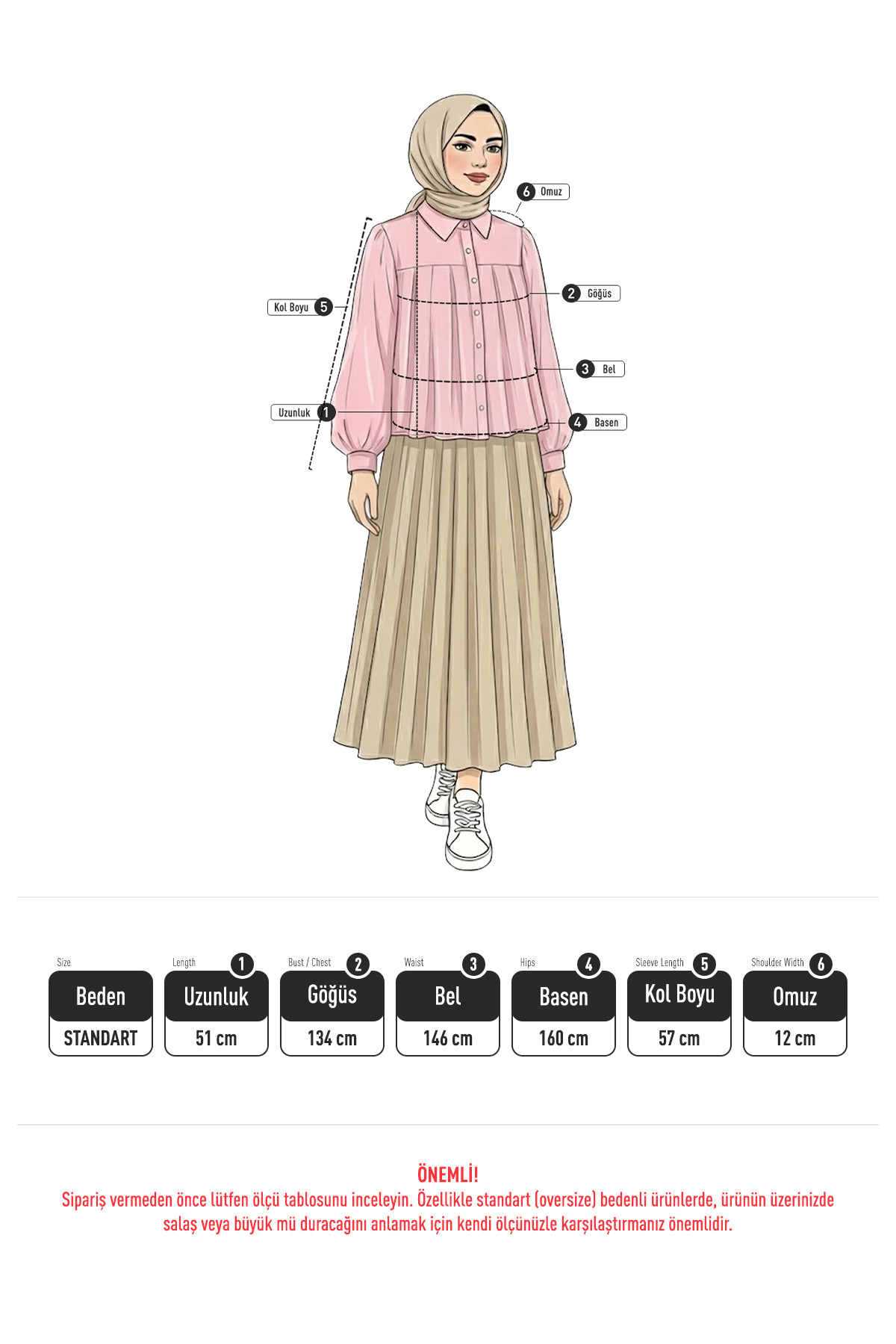 Plise Detaylı Oversize Gömlek 2391 - HAKİ |  