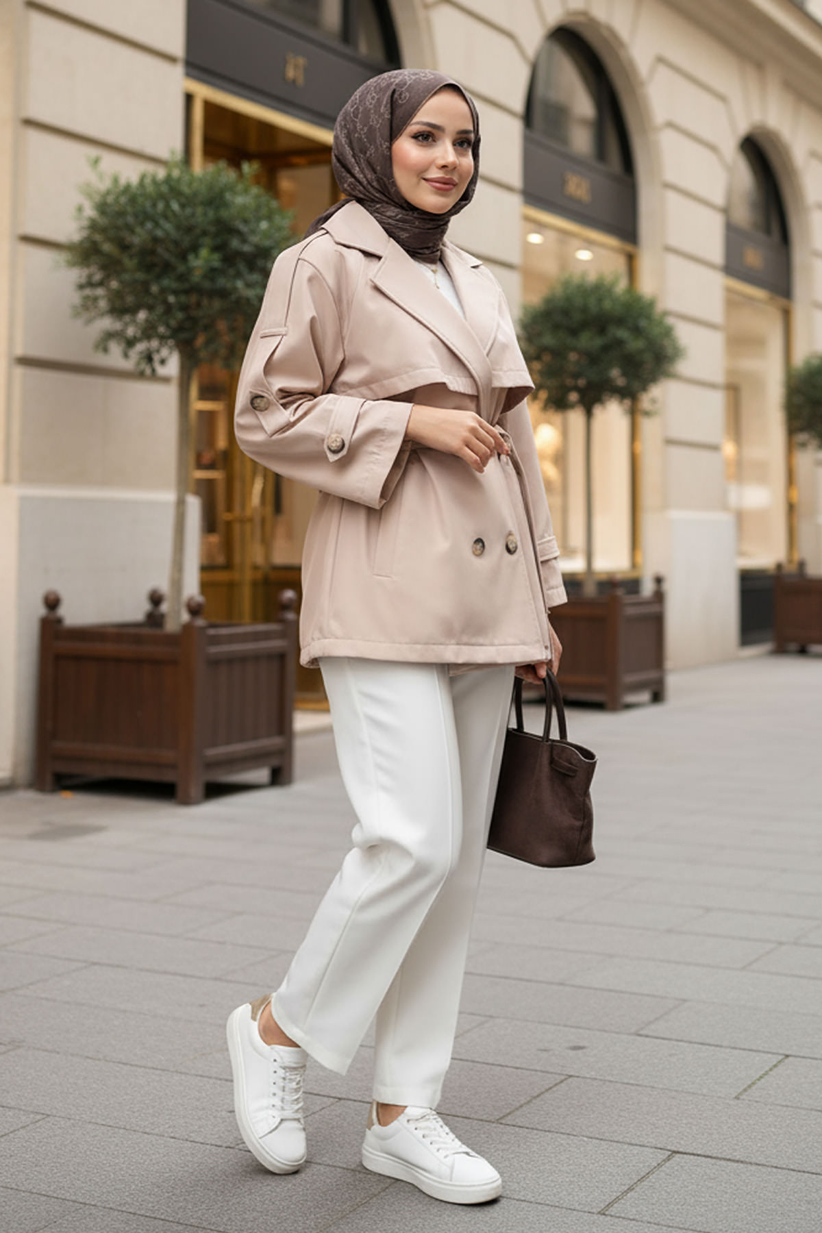 Apolet Detaylı Trençkot 25145 - BEJ |  