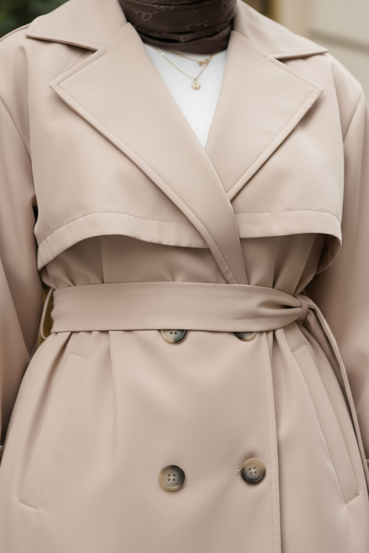 Apolet Detaylı Trençkot 25145 - BEJ |  