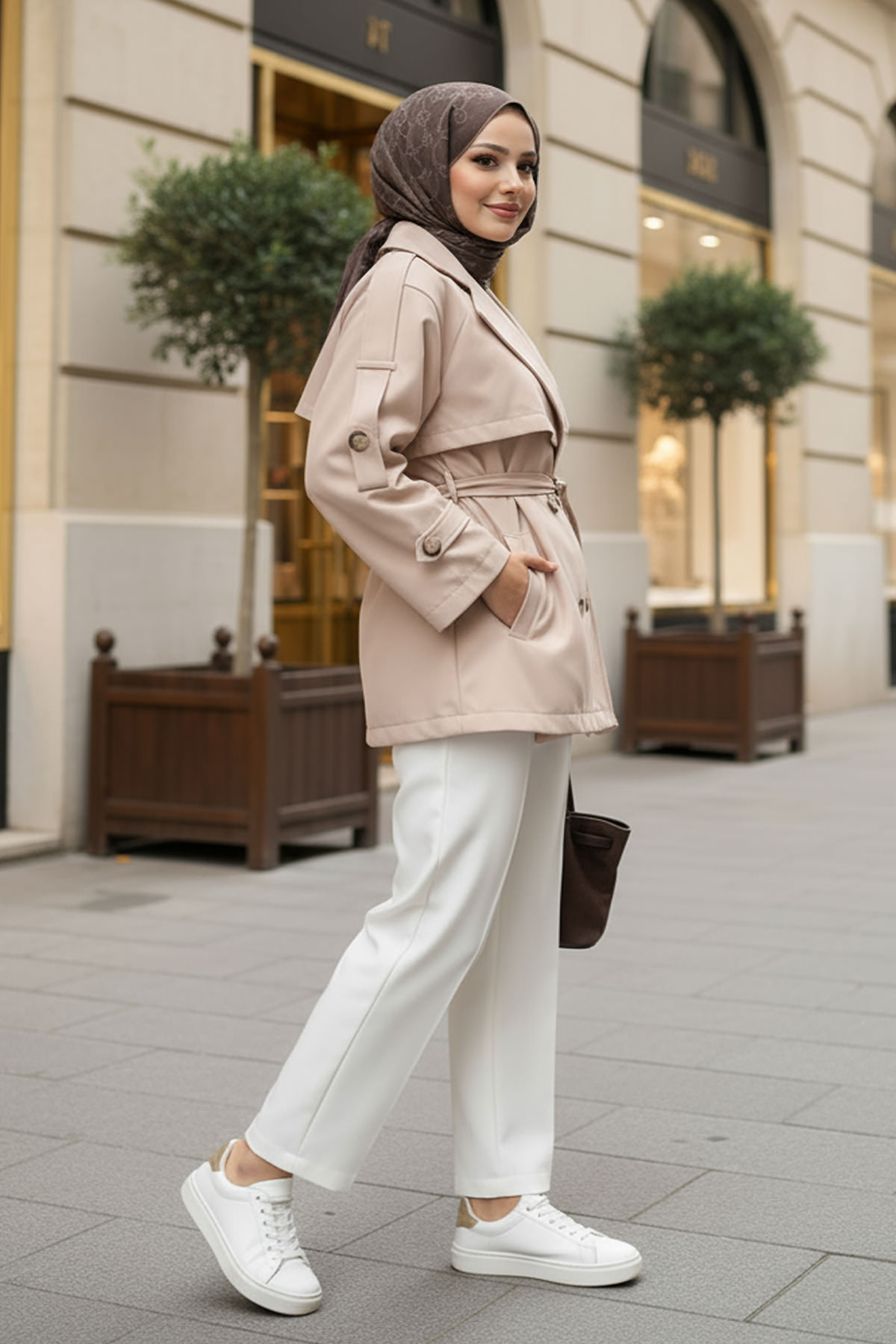 Apolet Detaylı Trençkot 25145 - BEJ |  