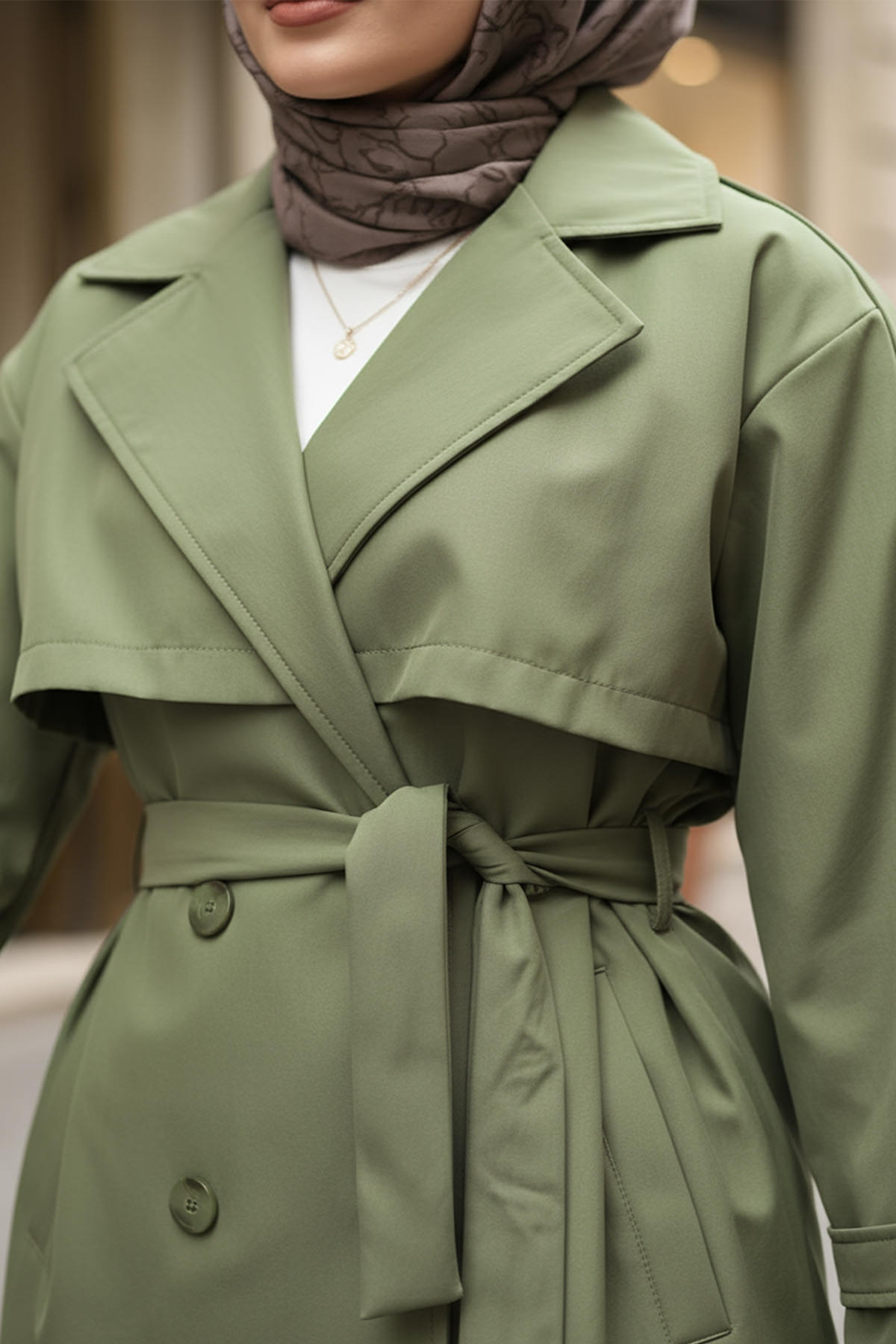 Apolet Detaylı Trençkot 25145 - HAKİ |  