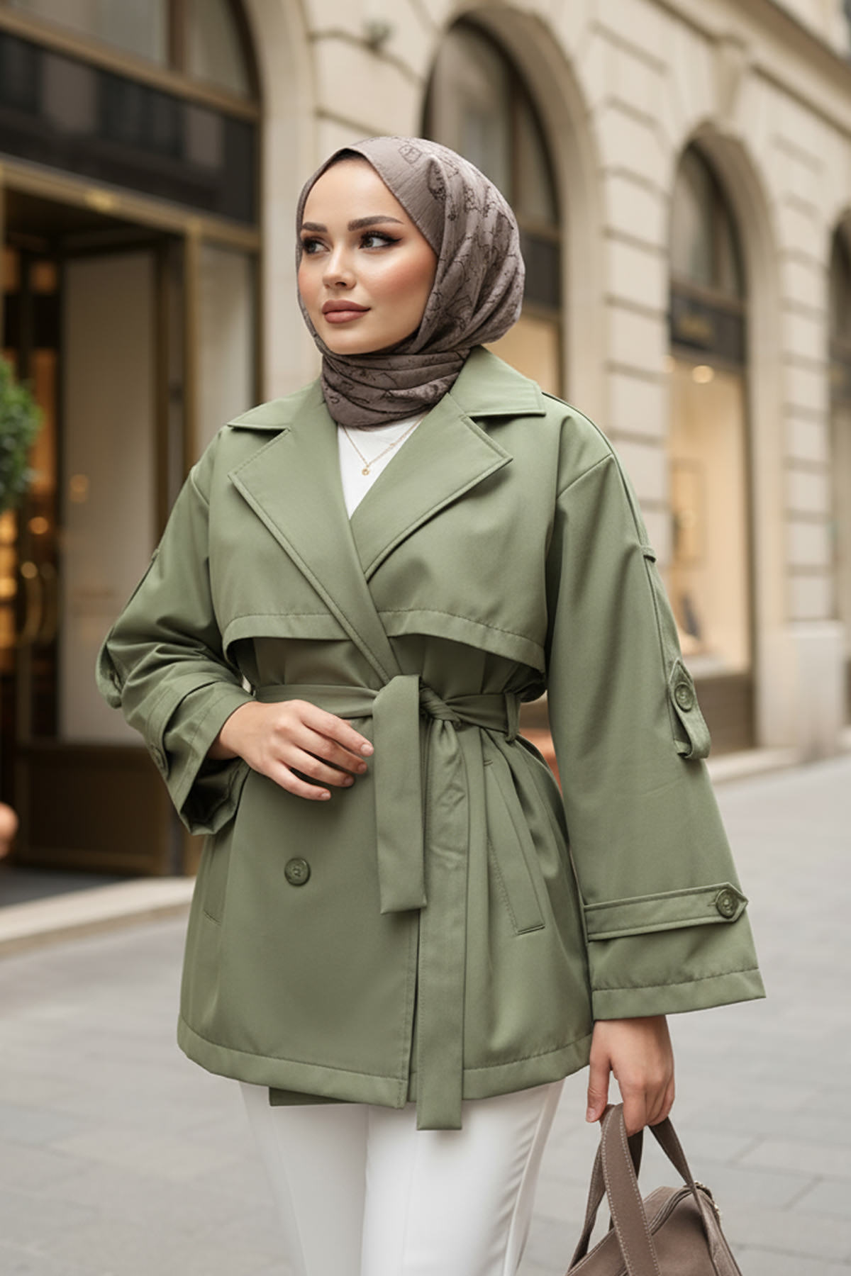 Apolet Detaylı Trençkot 25145 - HAKİ |  