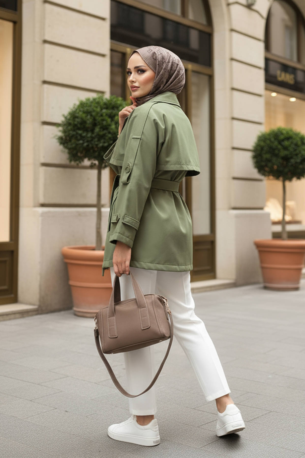 Apolet Detaylı Trençkot 25145 - HAKİ |  