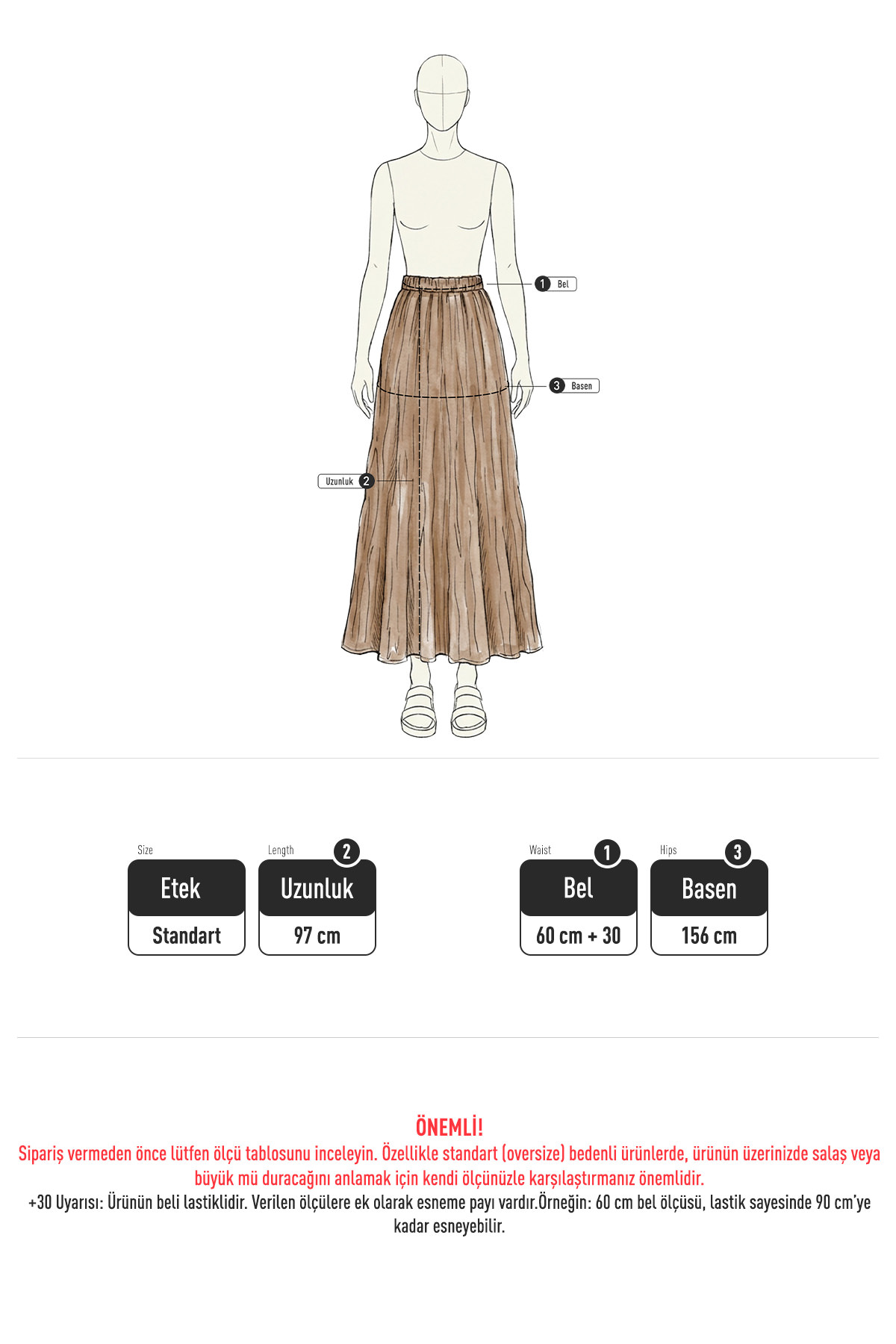 Kraş Dokulu Uzun Etek 253000 - BEYAZ |  