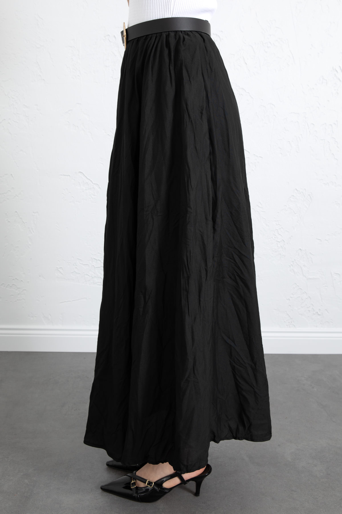 Kraş Dokulu Uzun Etek 253000 - SİYAH |  