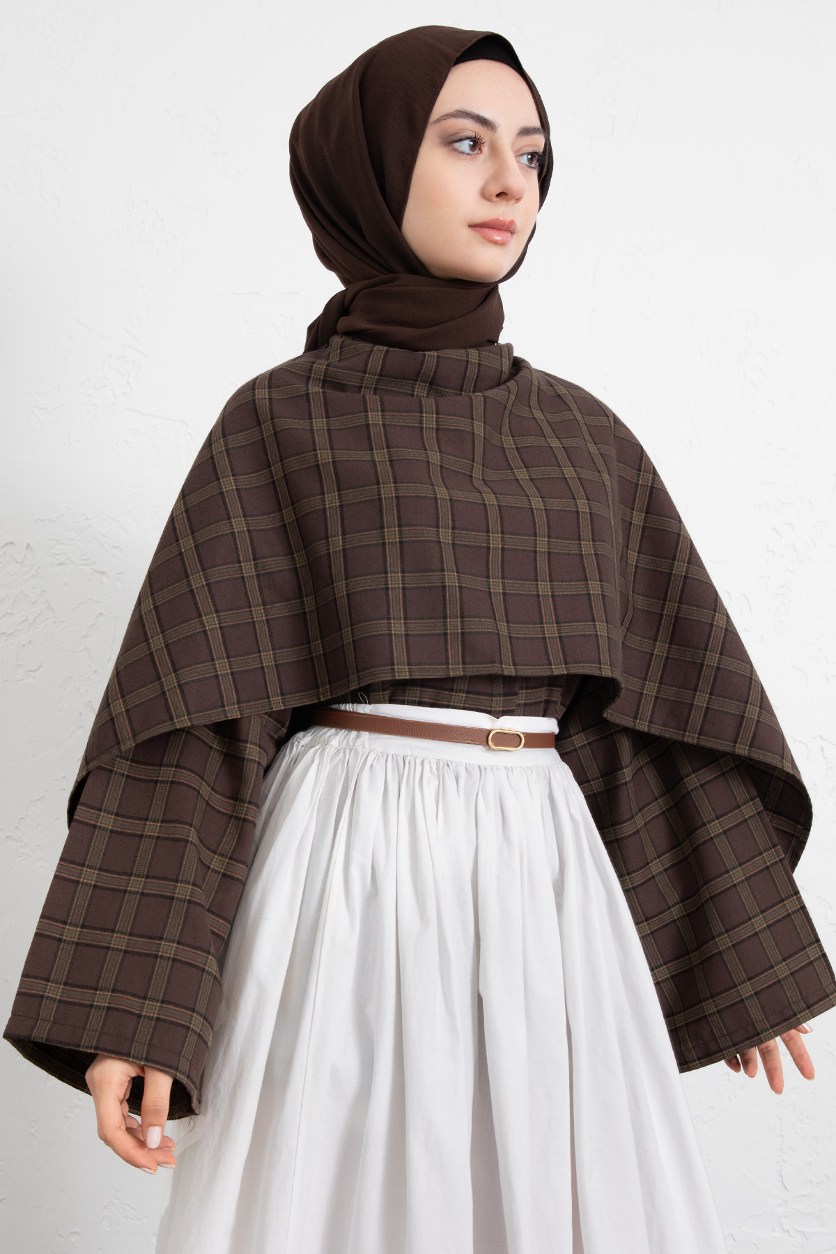 Ekose Atkılı Bluz 2622005 - KAHVERENGİ |  