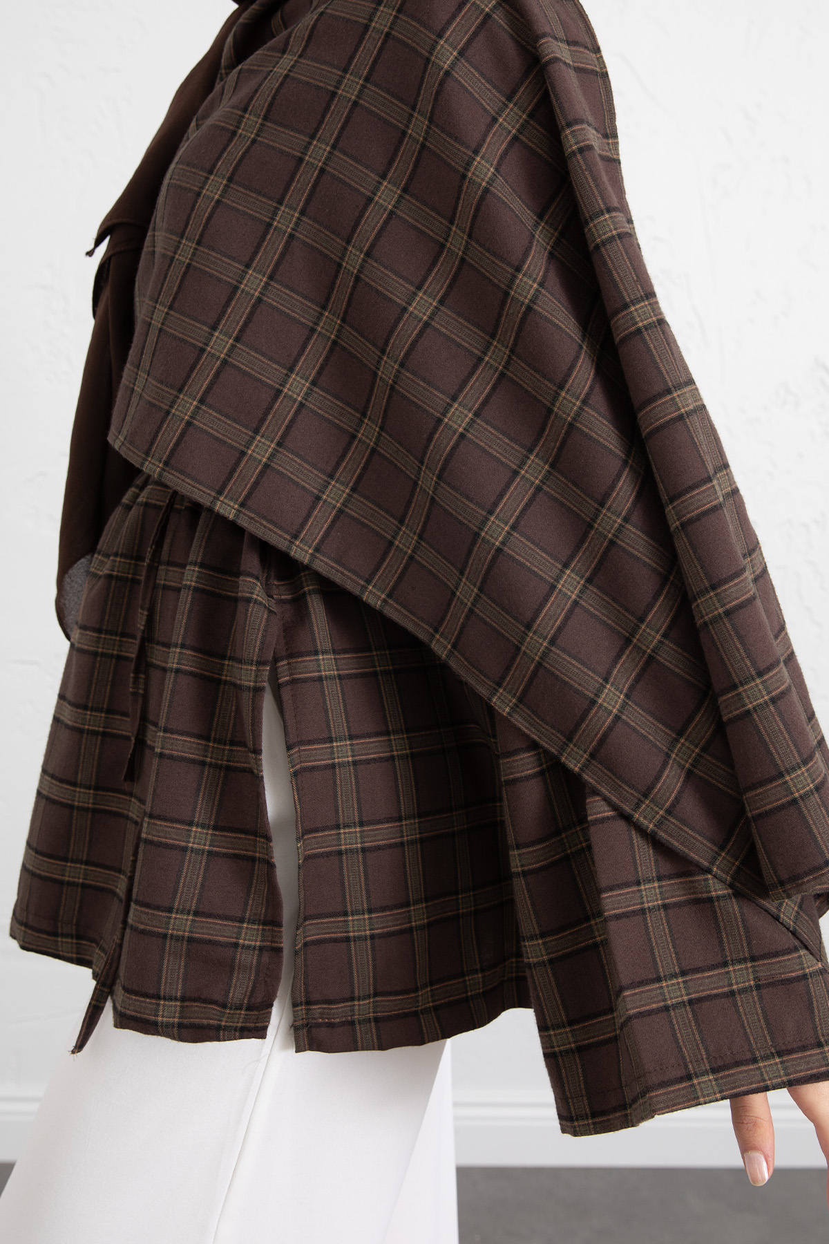 Ekose Atkılı Bluz 2622005 - KAHVERENGİ |  