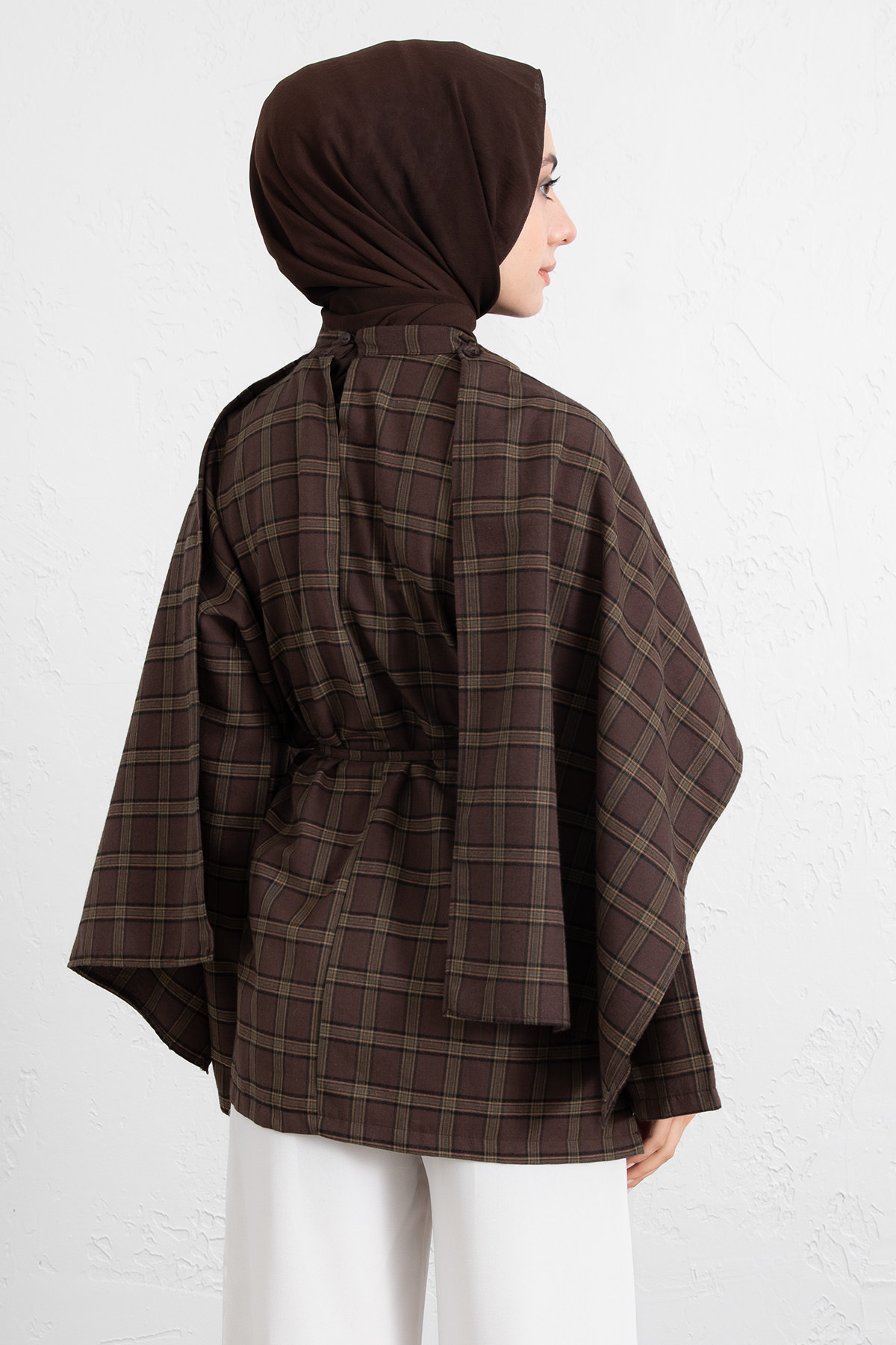 Ekose Atkılı Bluz 2622005 - KAHVERENGİ |  