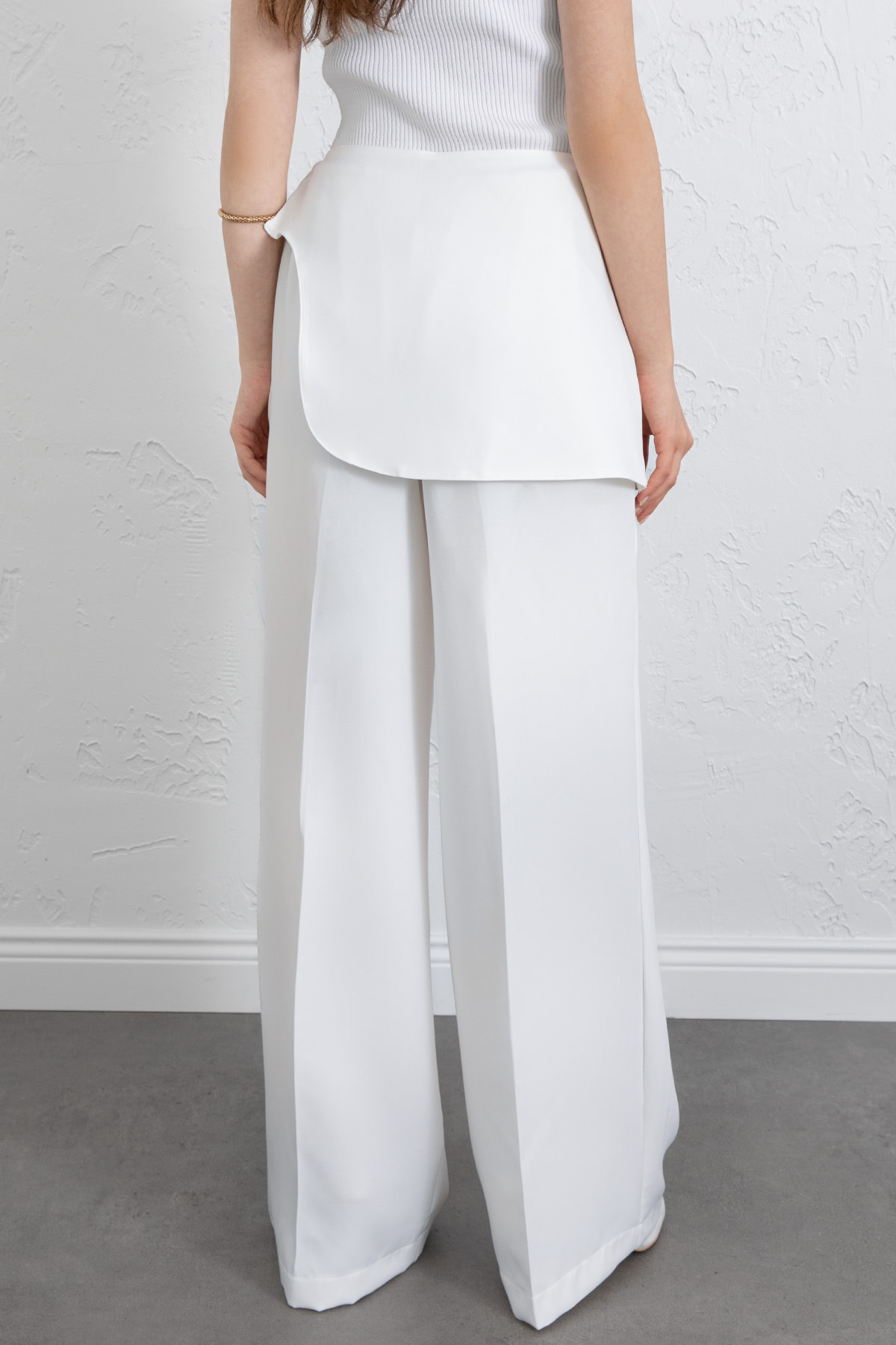 Etek Detaylı Kumaş Pantolon 264005 - BEYAZ |  