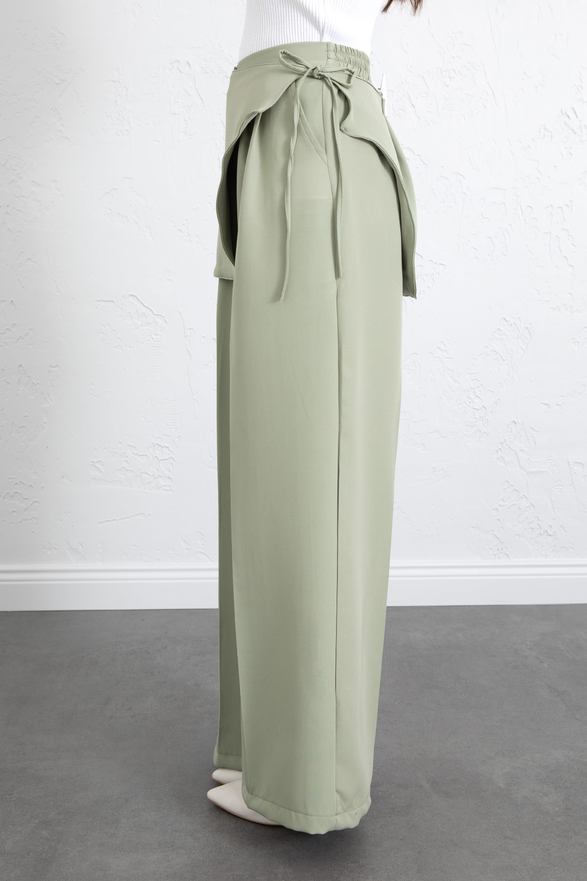 Etek Detaylı Kumaş Pantolon 264005 - AÇIK YEŞİL |  