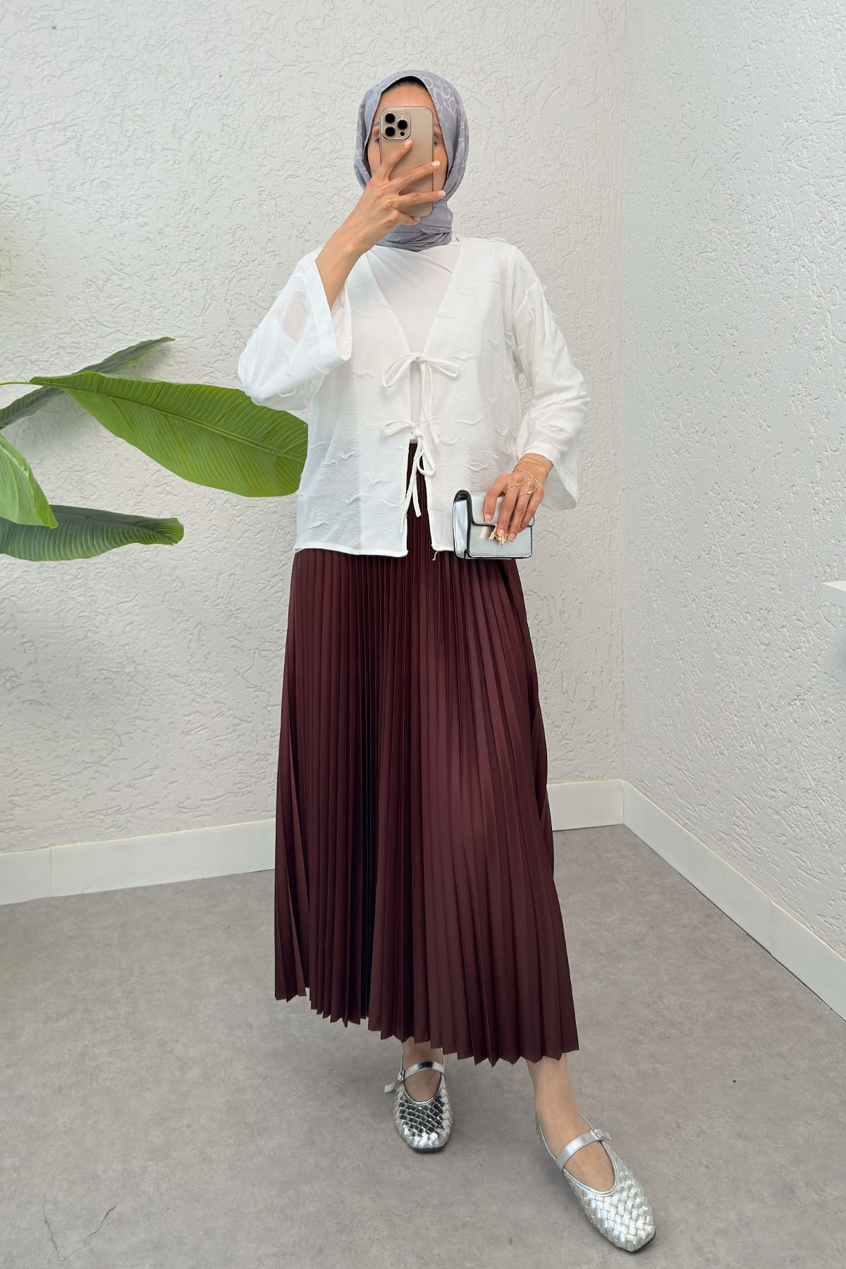 İp Bağcıklı Püsküllü Kimono 2315 - BEYAZ |  