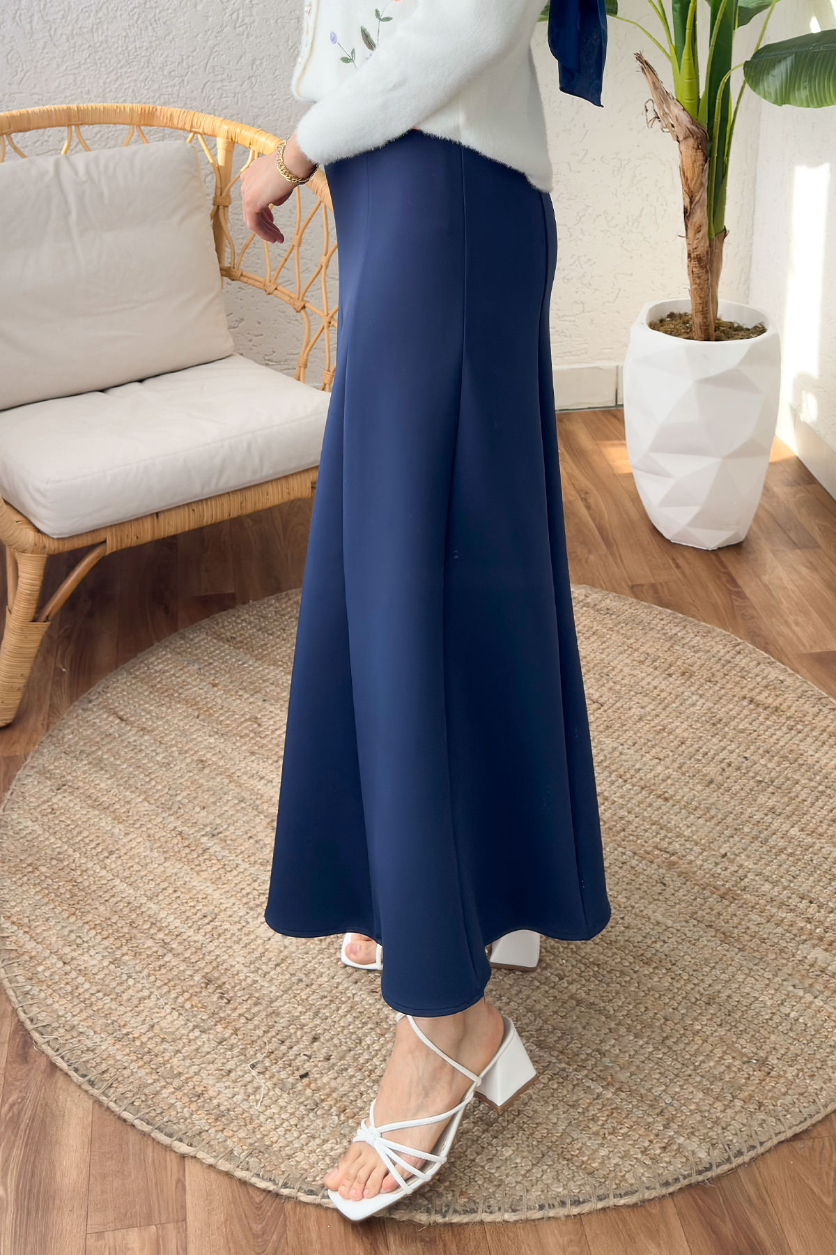 Parçalı Scuba Etek 2209 - LACİVERT |  