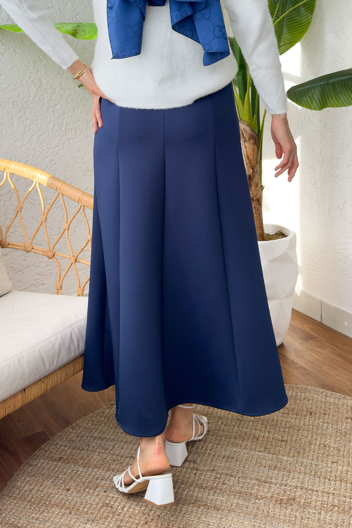 Parçalı Scuba Etek 2209 - LACİVERT |  