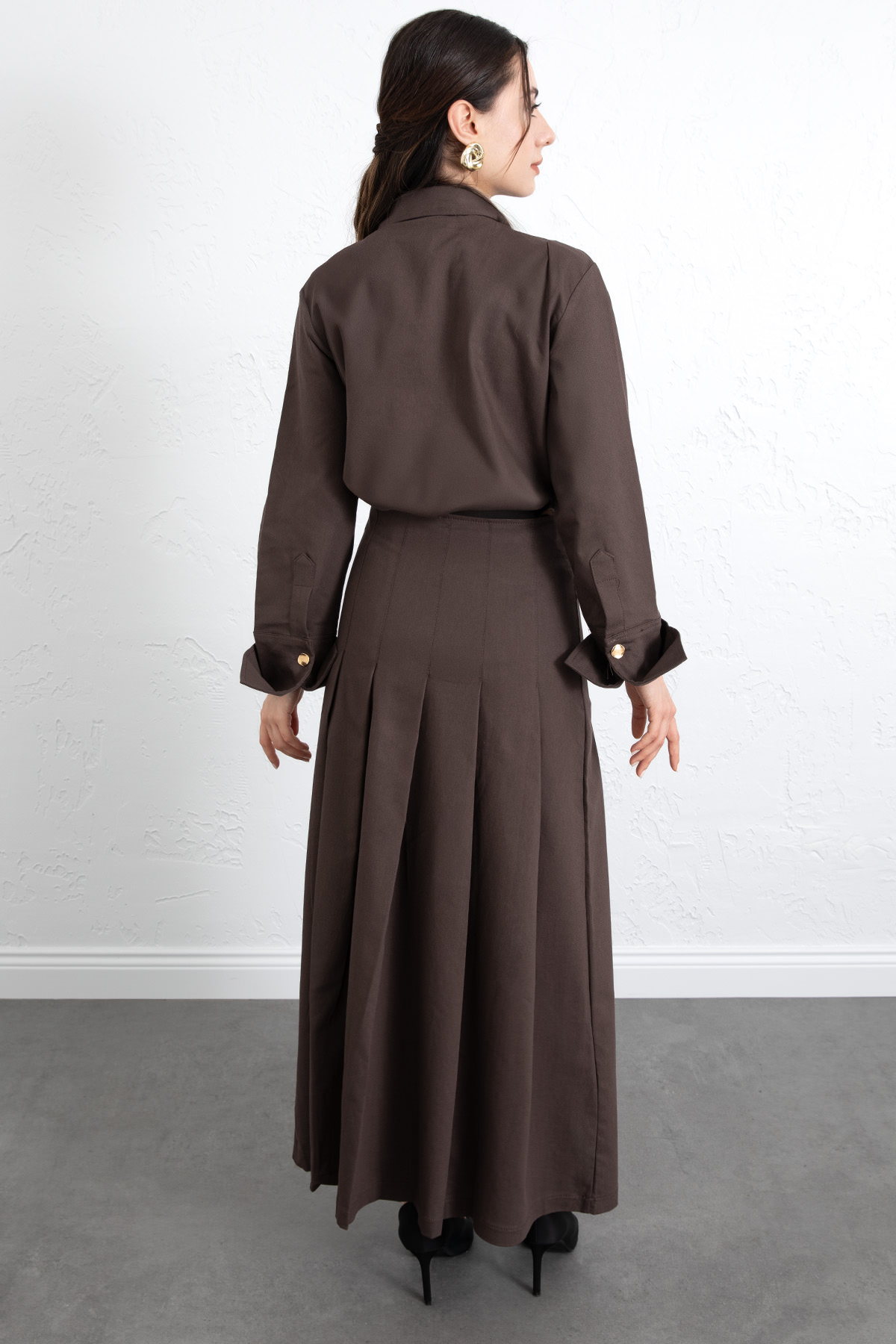 Gömlekli Etek Takım 266004 - KAHVERENGİ |  