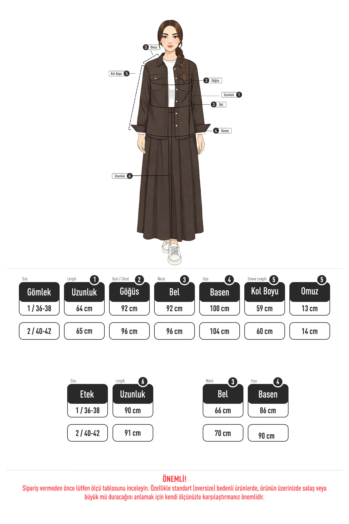 Gömlekli Etek Takım 266004 - EKRU |  