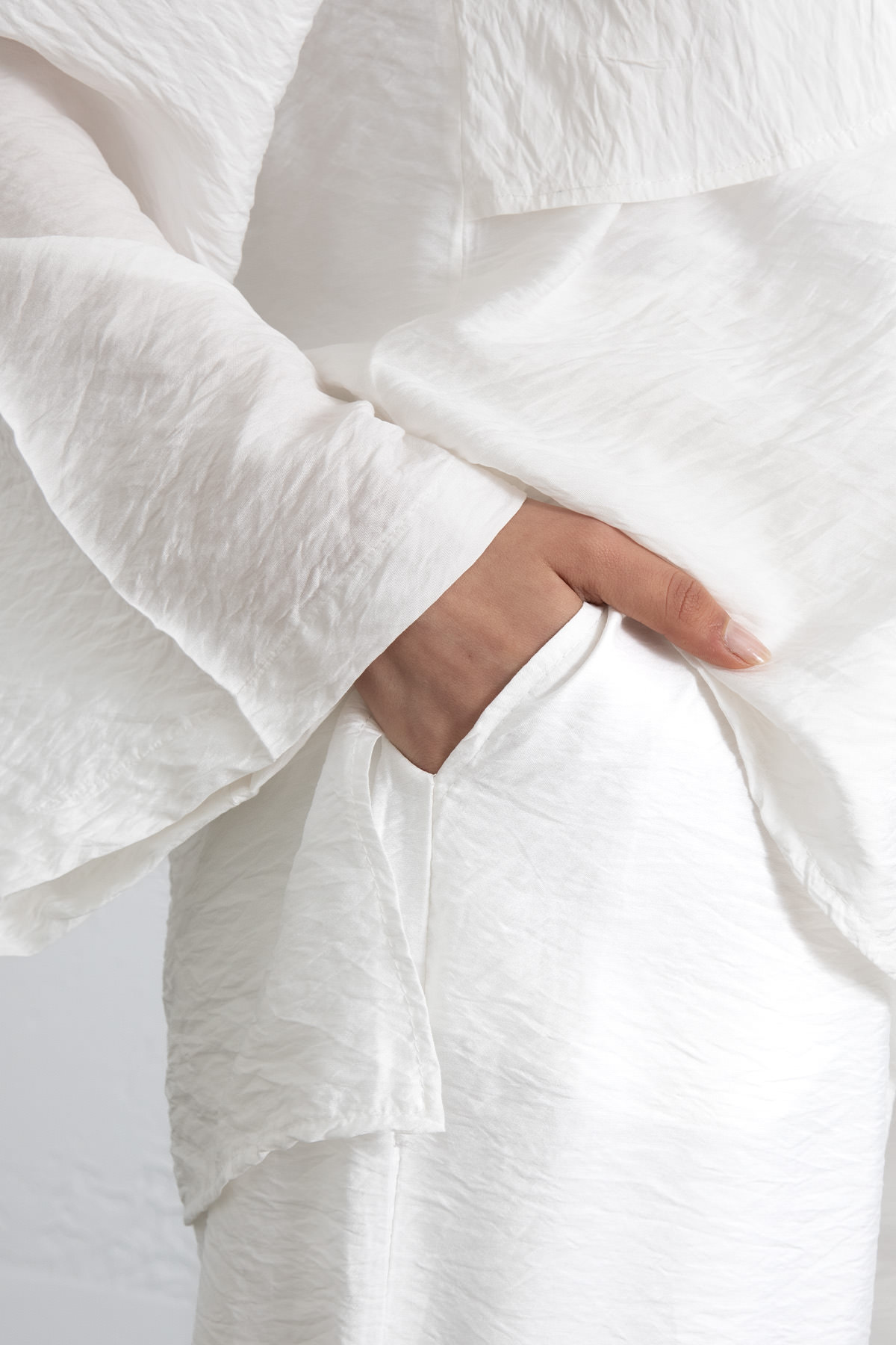 Asimetrik Kesim Atkılı Takım 266009 - BEYAZ |  