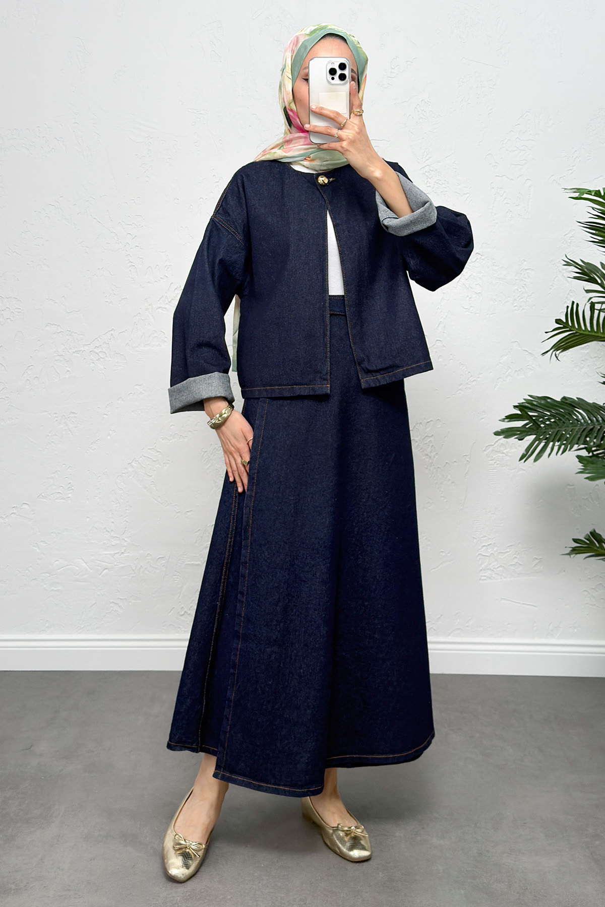 Etekli Denim Takım 26700 - KOYU MAVİ |  