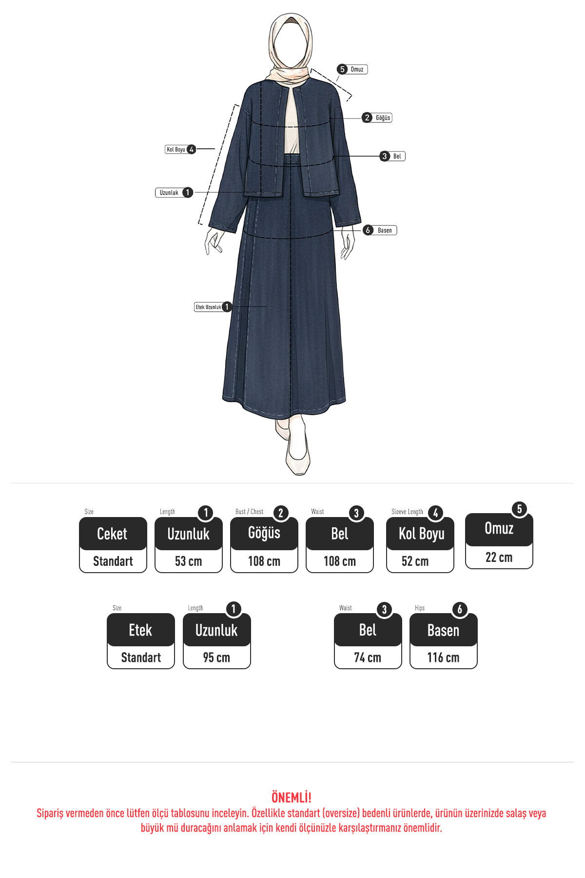 Etekli Denim Takım 26700 - KOYU MAVİ |  