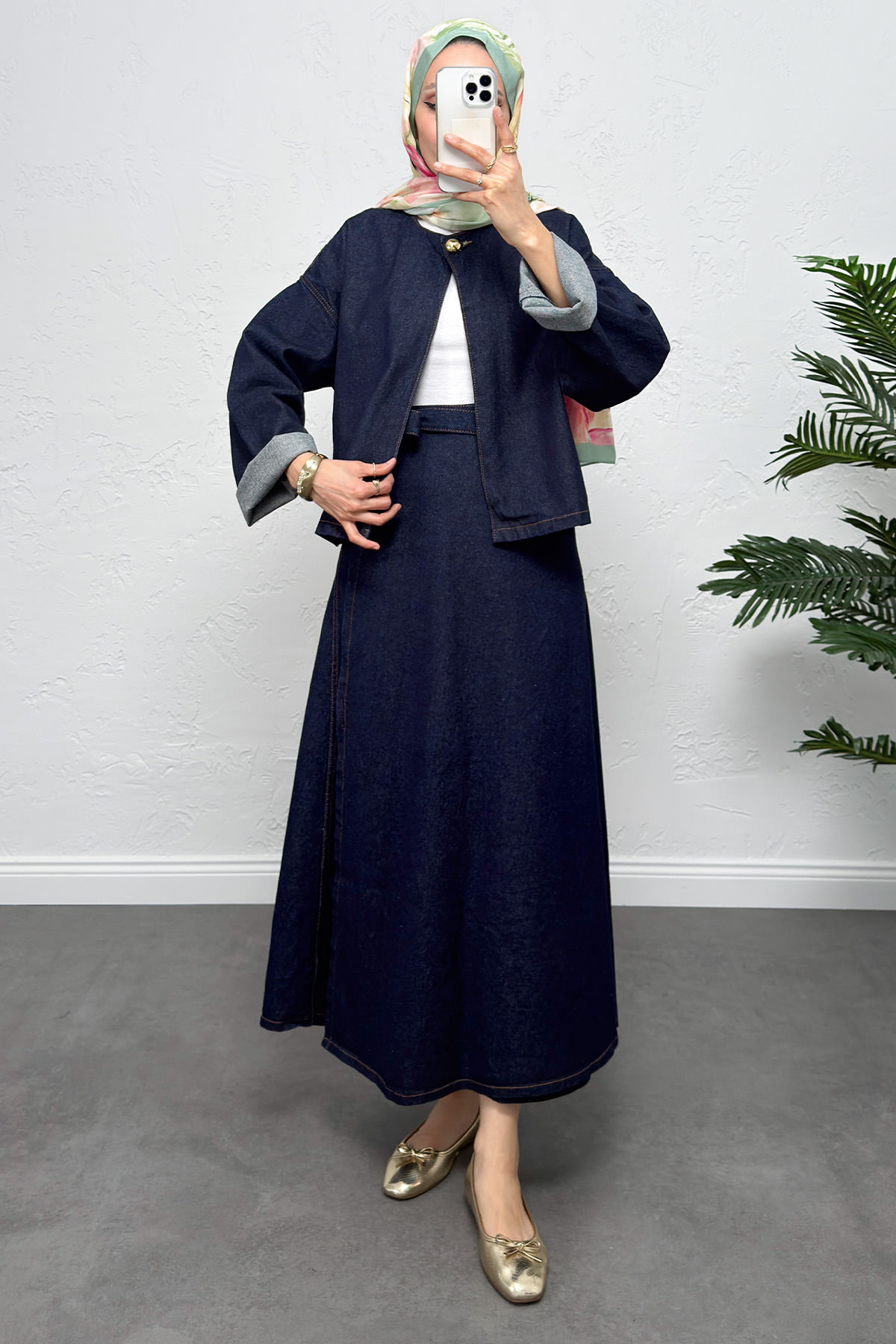 Etekli Denim Takım 26700 - KOYU MAVİ |  