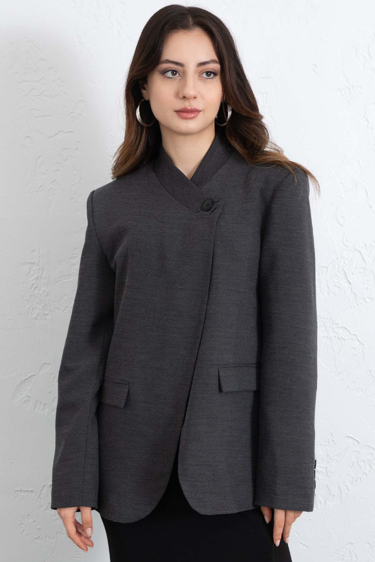 Yüksek Yaka Blazer Ceket 269013 - ANTRASİT |  